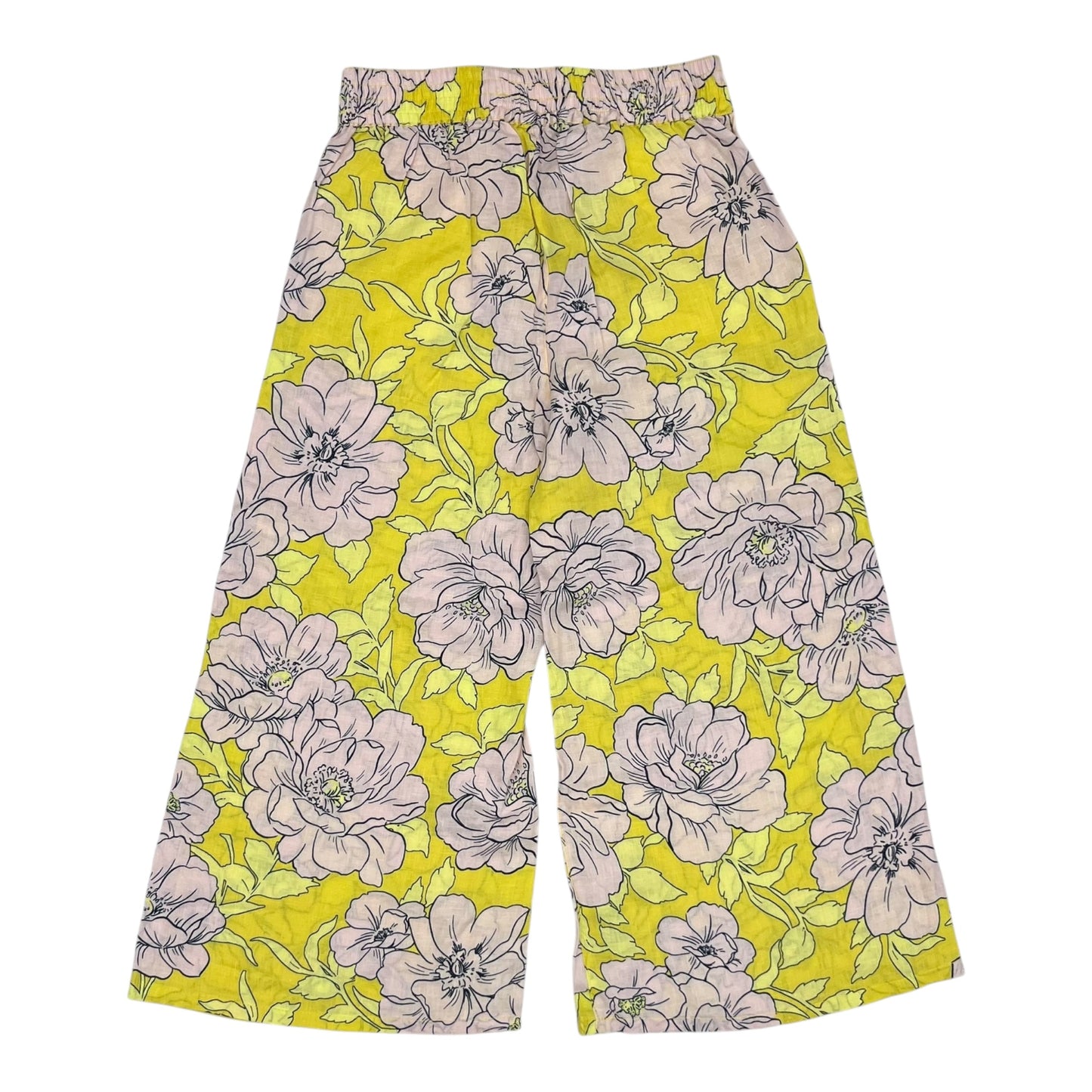 Pants Linen By C And C In Pink & Yellow, Size:S