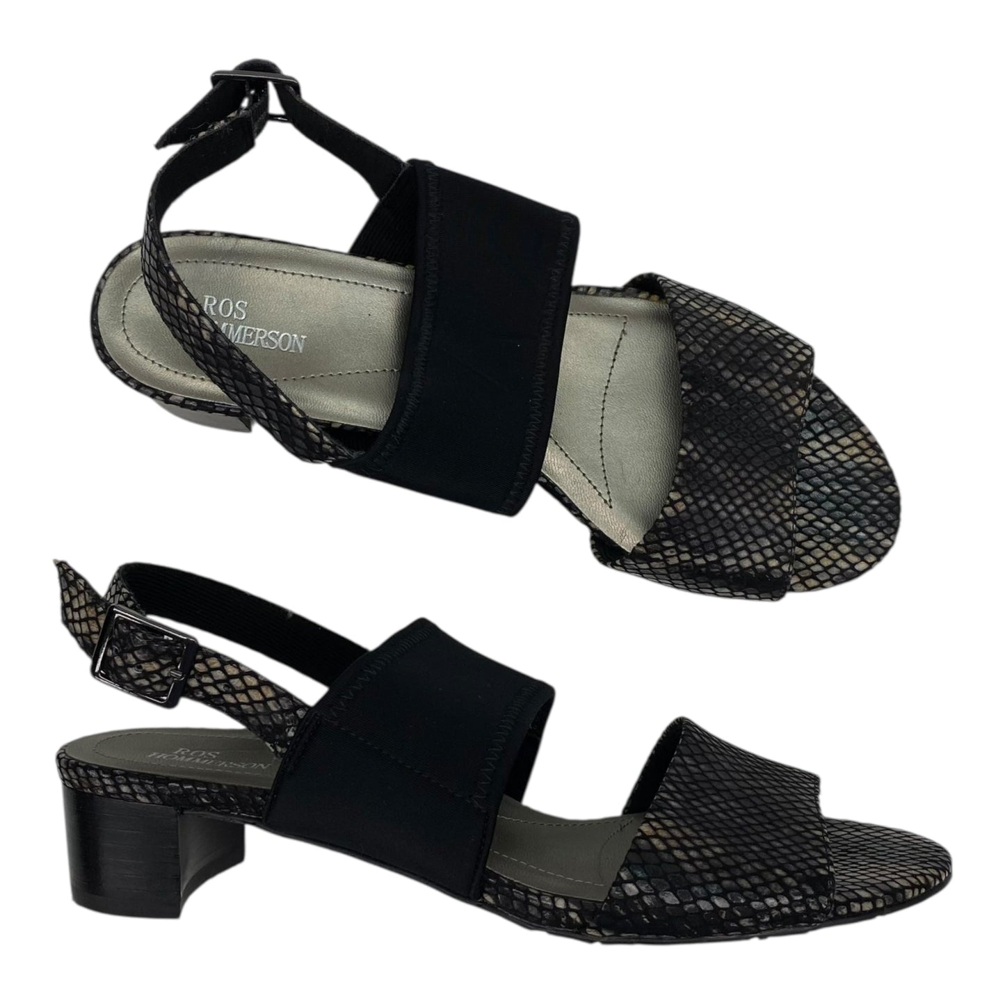 Sandals Heels Block By Clothes Mentor In Black, Size:8
