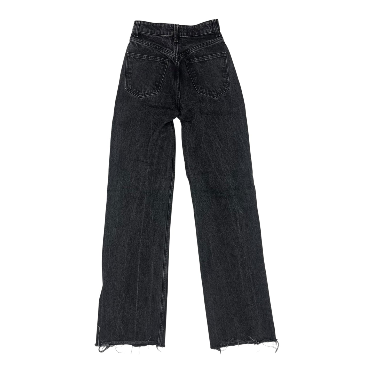 Jeans Straight By Zara In Black Denim, Size:2