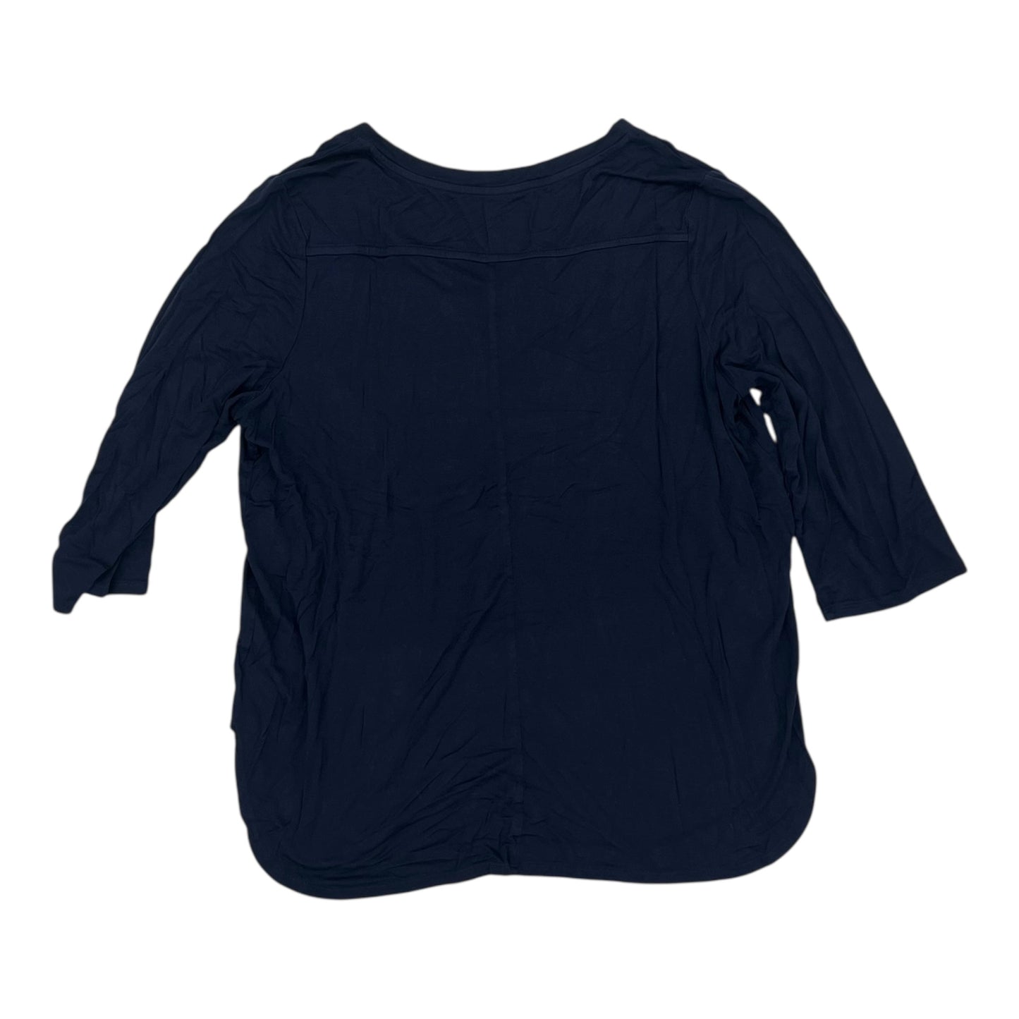 Top 3/4 Sleeve By Clothes Mentor In Navy, Size:1X