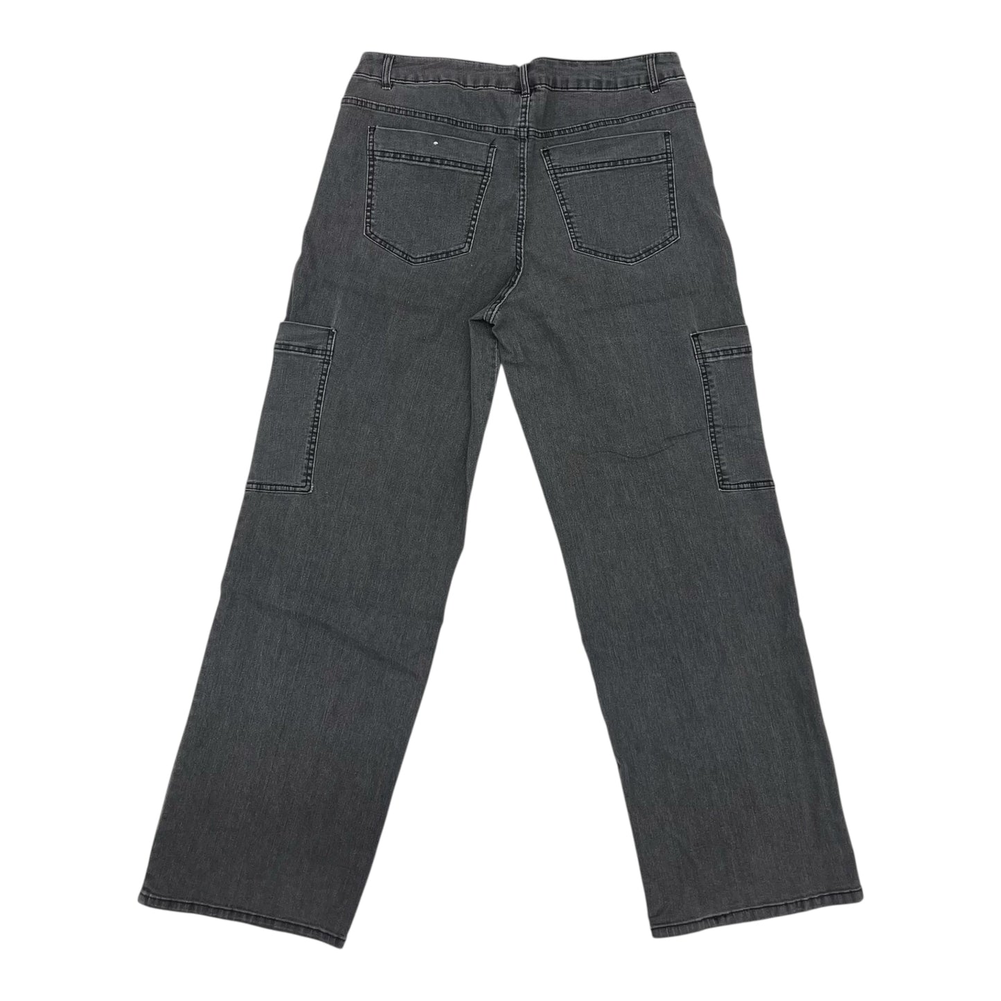 Jeans Wide Leg By D Jeans In Grey Denim, Size:14