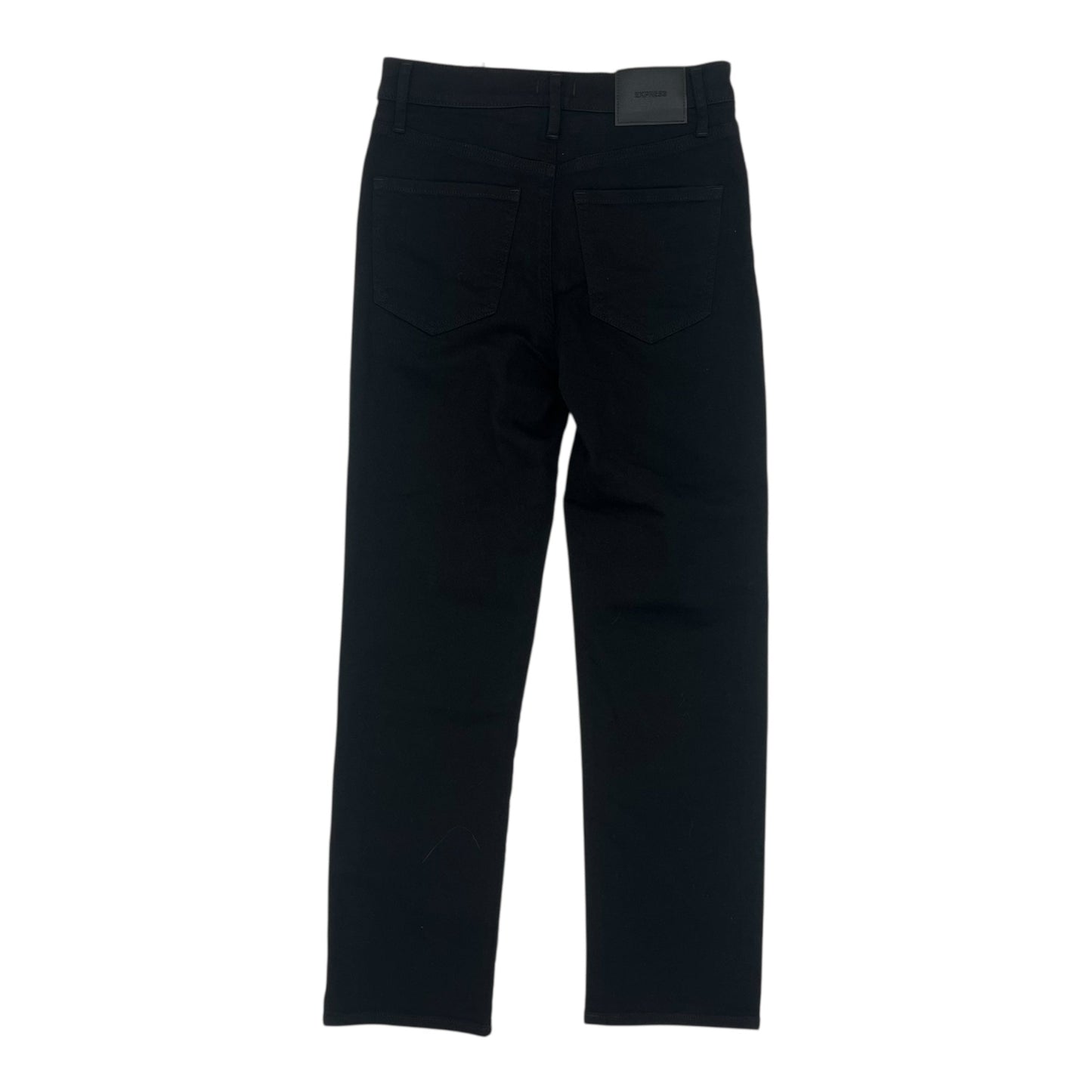 Jeans Straight By Express In Black Denim, Size:0