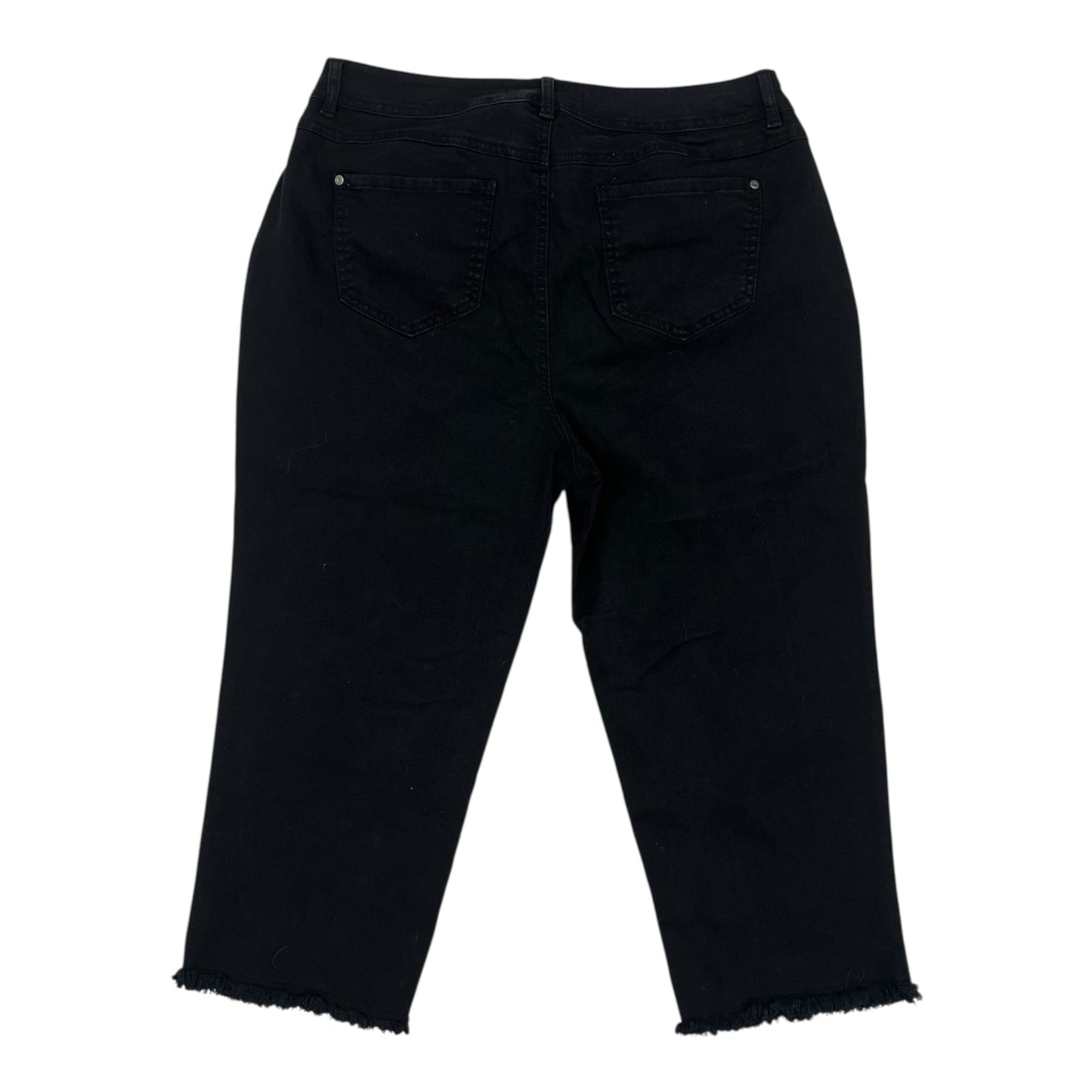 Jeans Cropped By Cato In Black Denim, Size:16