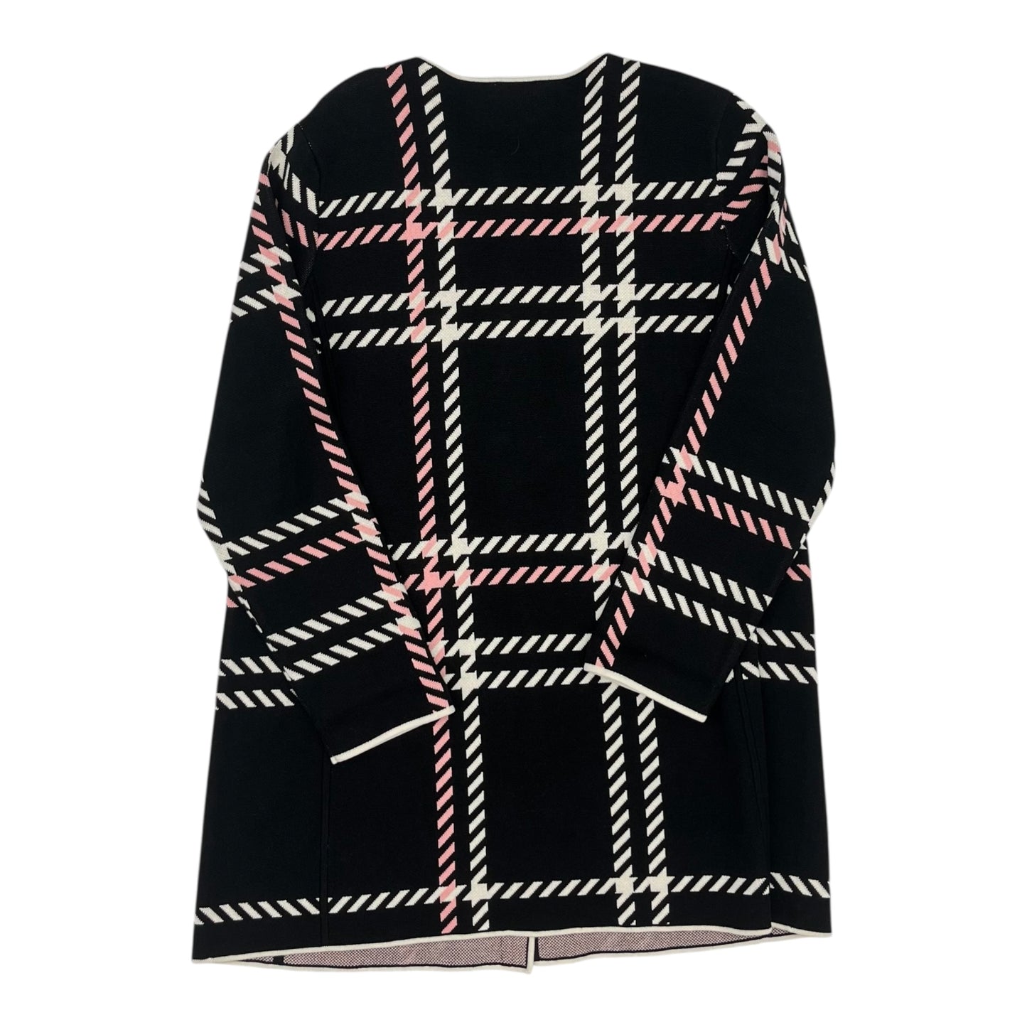 Sweater Cardigan By Talbots In Black & Pink, Size:Xl