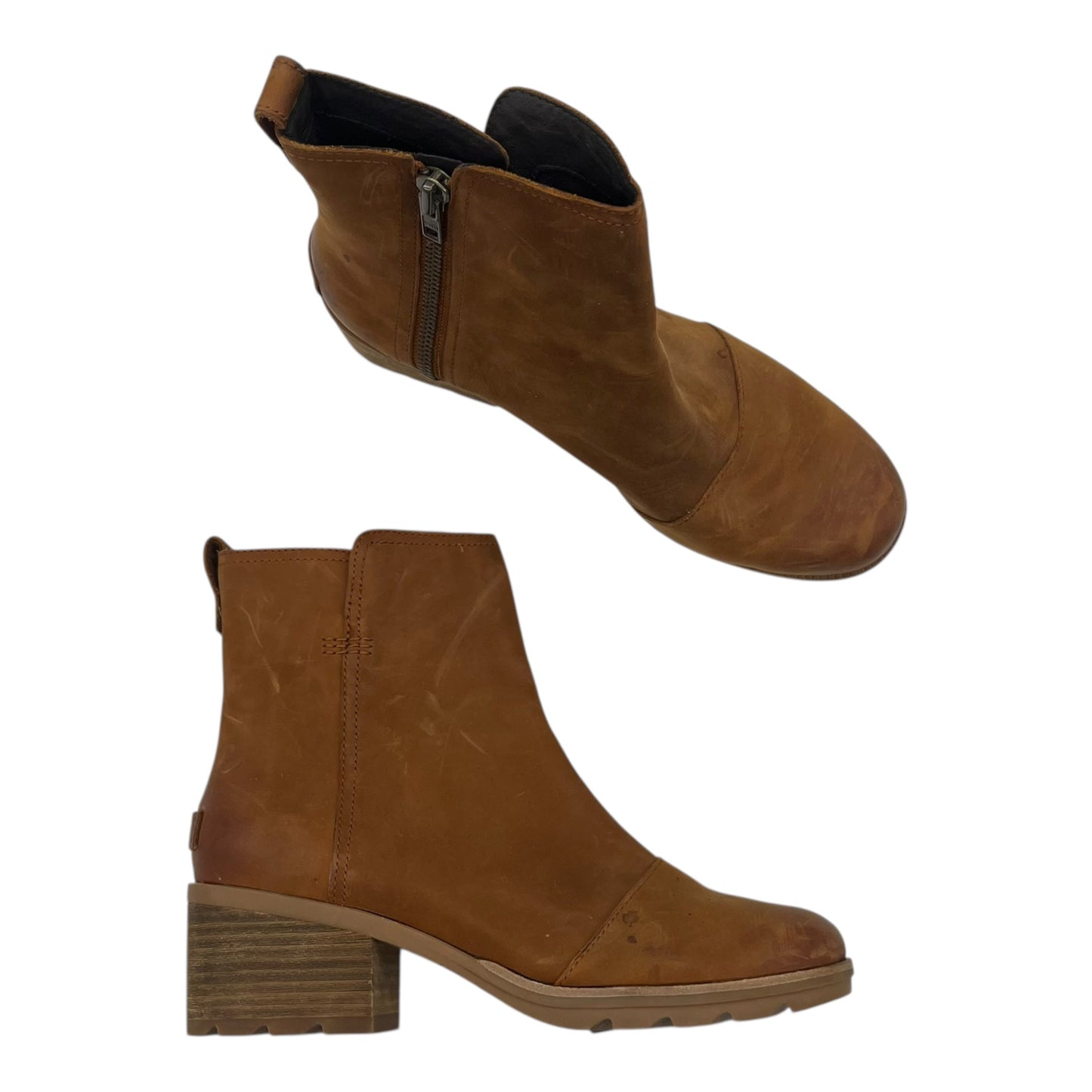 Boots Ankle Heels By Sorel In Brown, Size:9.5