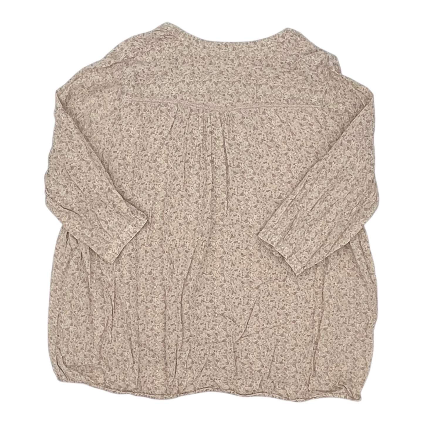 Blouse 3/4 Sleeve By Ruff Hewn In Tan, Size:3X