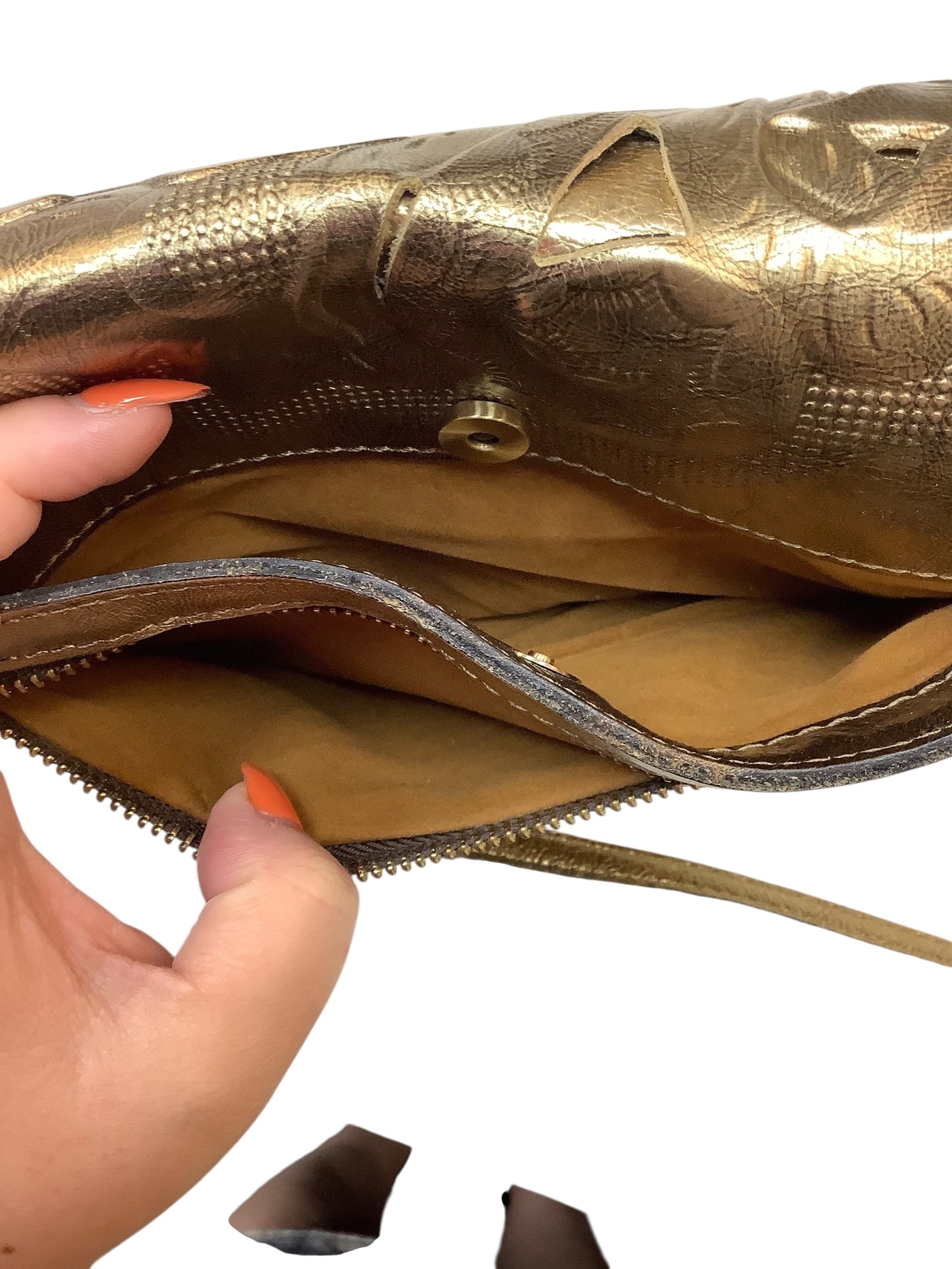 Crossbody Designer By Patricia Nash In Gold, Size:Medium