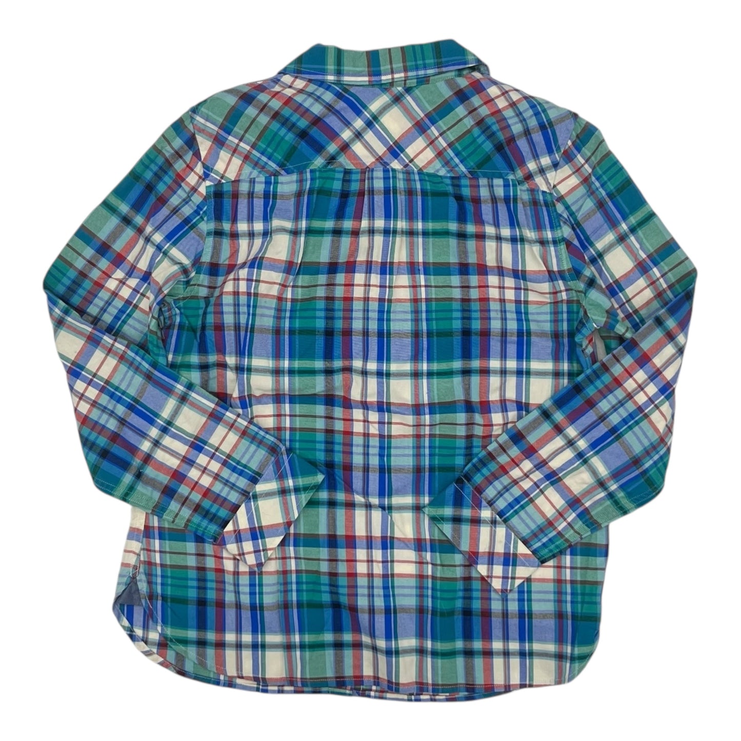 Blouse Ls By Talbots In Blue & Green, Size:Mp