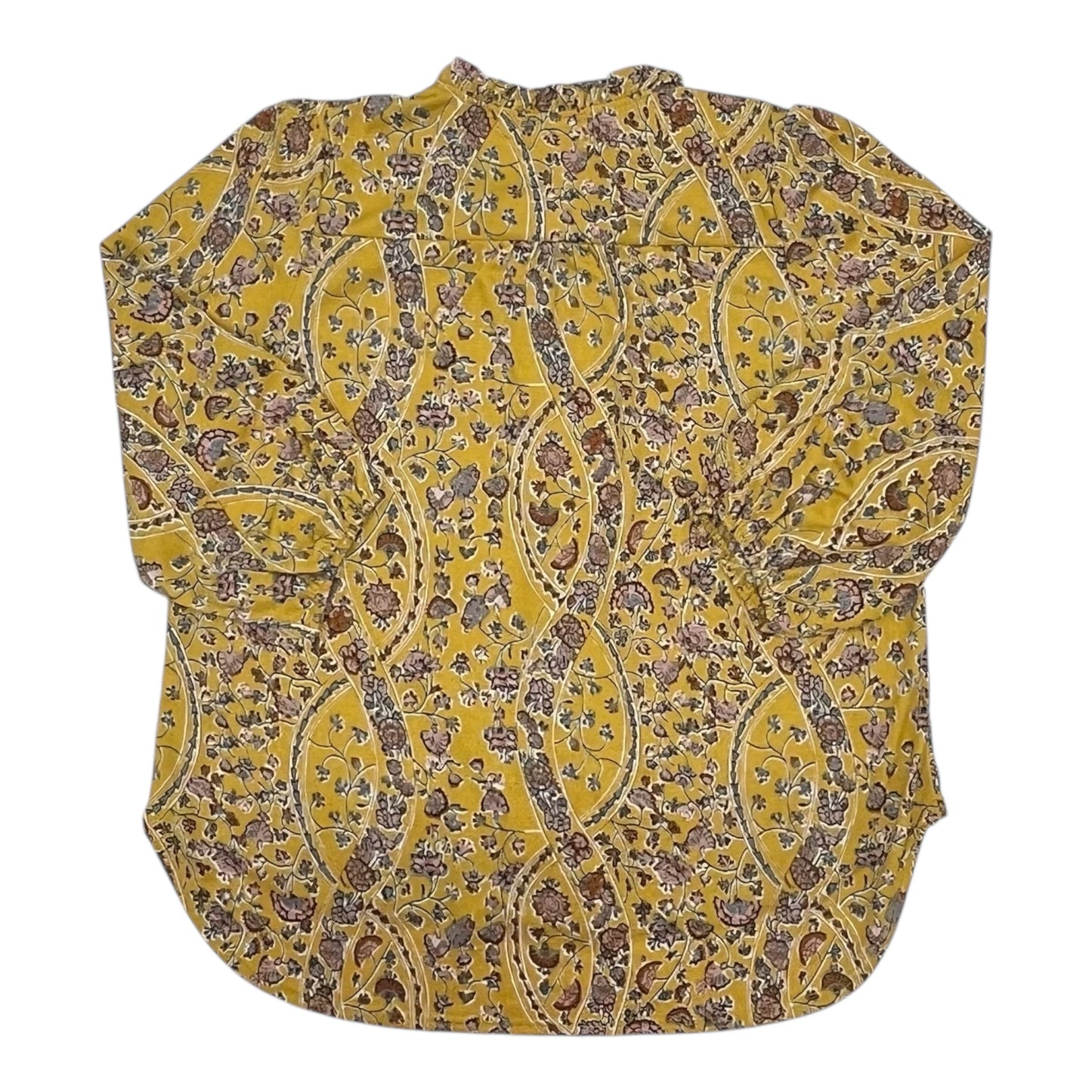 Blouse 3/4 Sleeve By Melloday In Yellow, Size:Xl