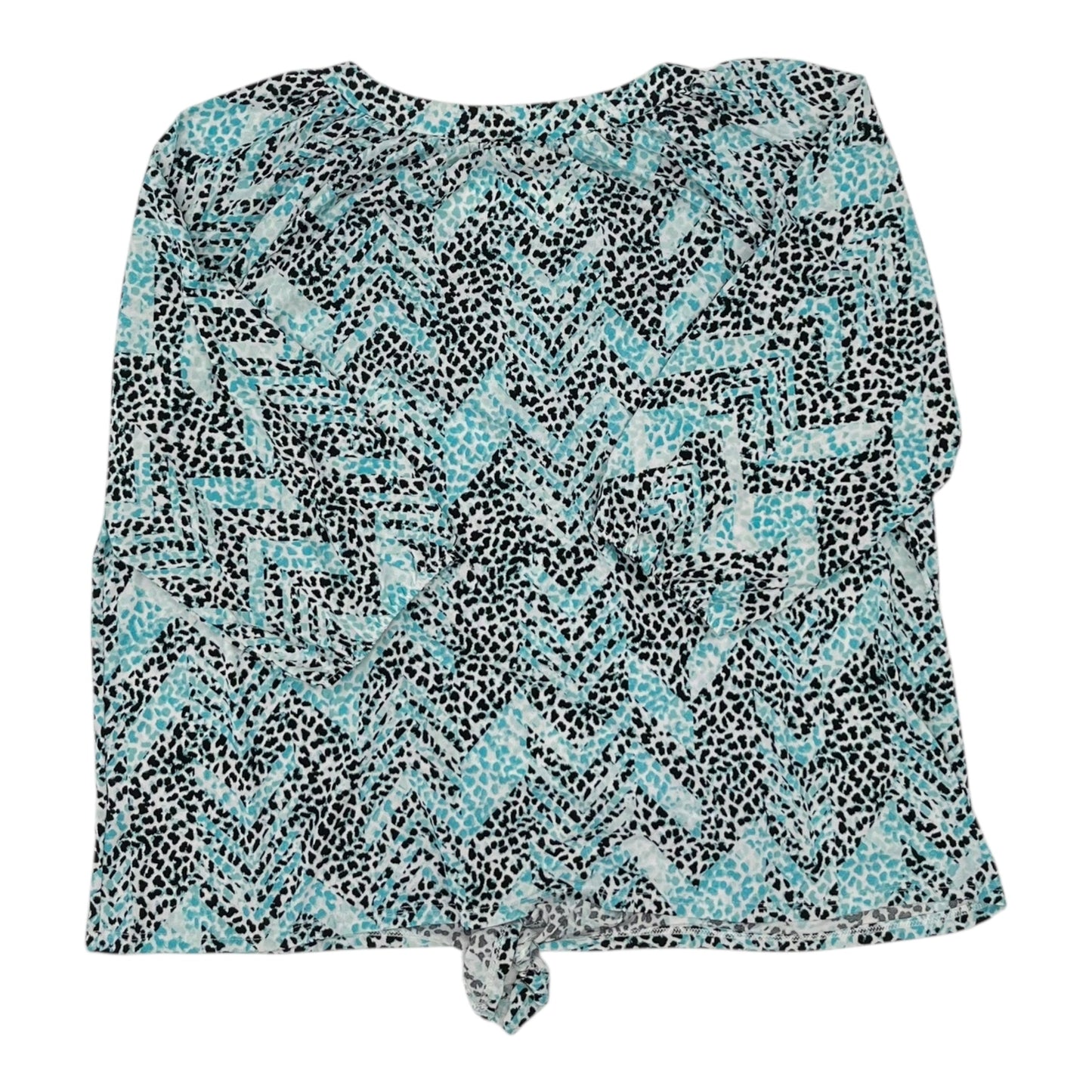 Blouse 3/4 Sleeve By Adrienne Vittadini In Blue, Size:3X