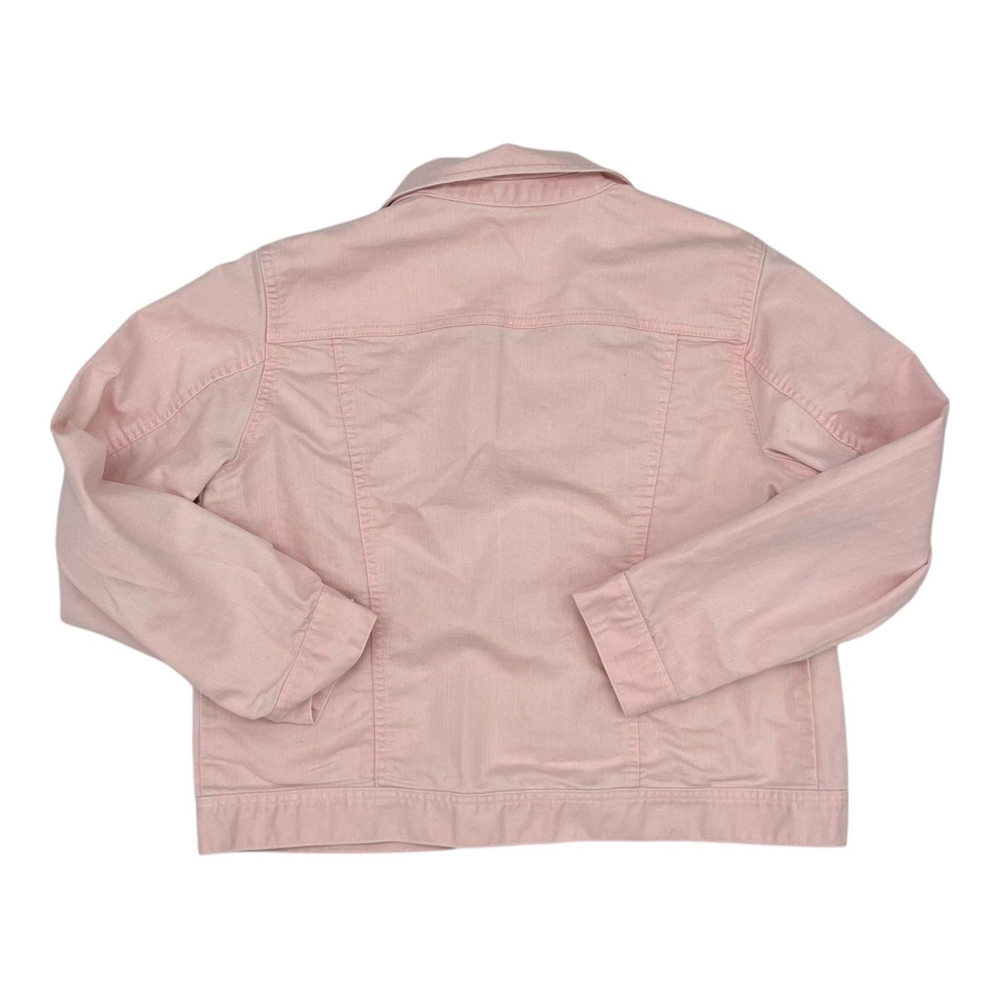 Jacket Denim By Croft And Barrow In Pink Denim, Size:Xl