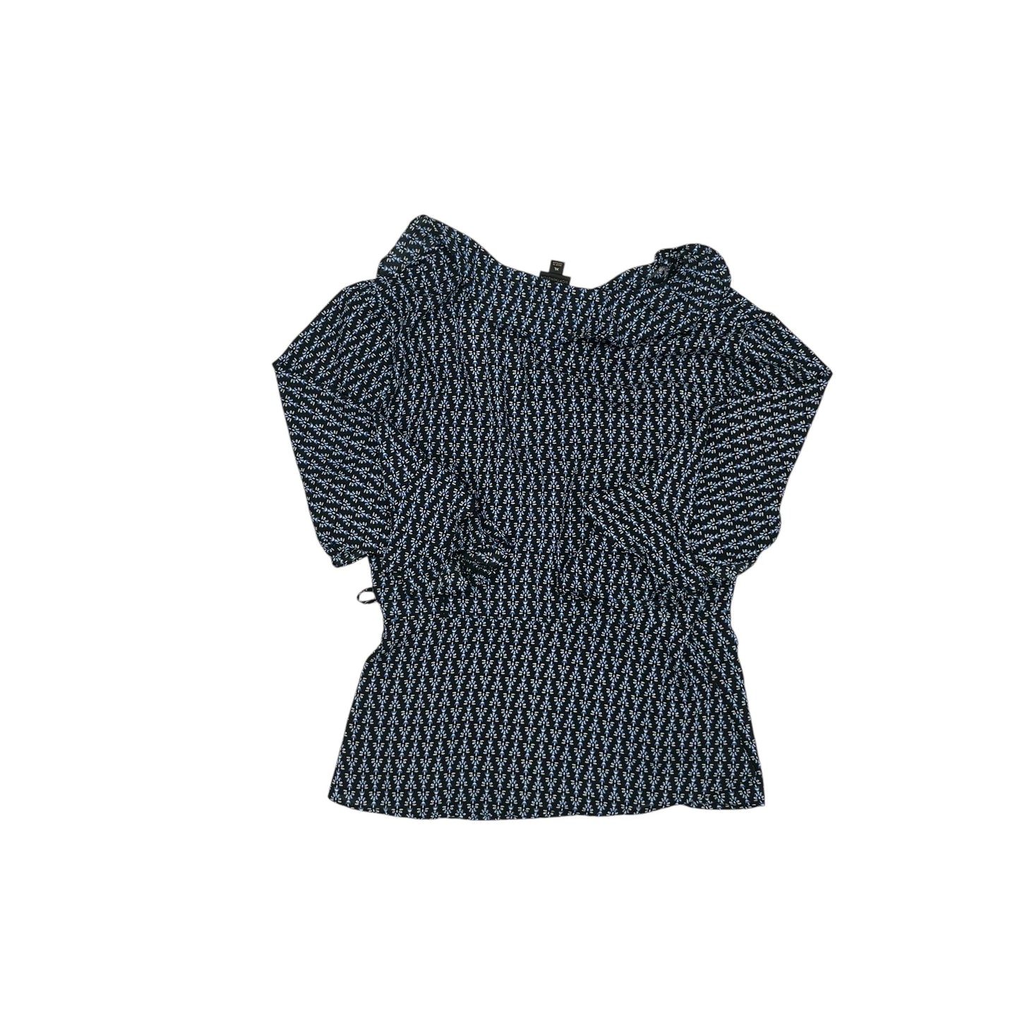 Blouse 3/4 Sleeve By Worthington In Black & Blue, Size:Xl