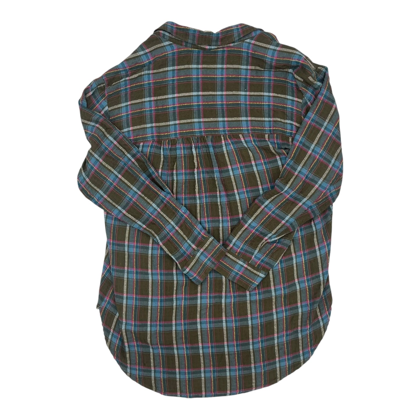 Top Ls By Pilcro In Plaid Pattern, Size:L