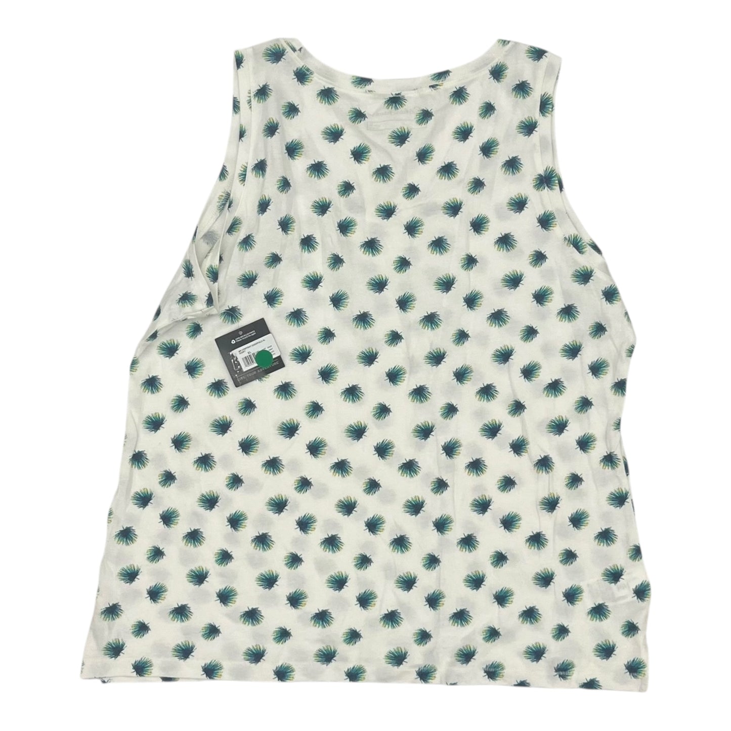Top Sleeveless By Eddie Bauer In Green & White, Size:Xl