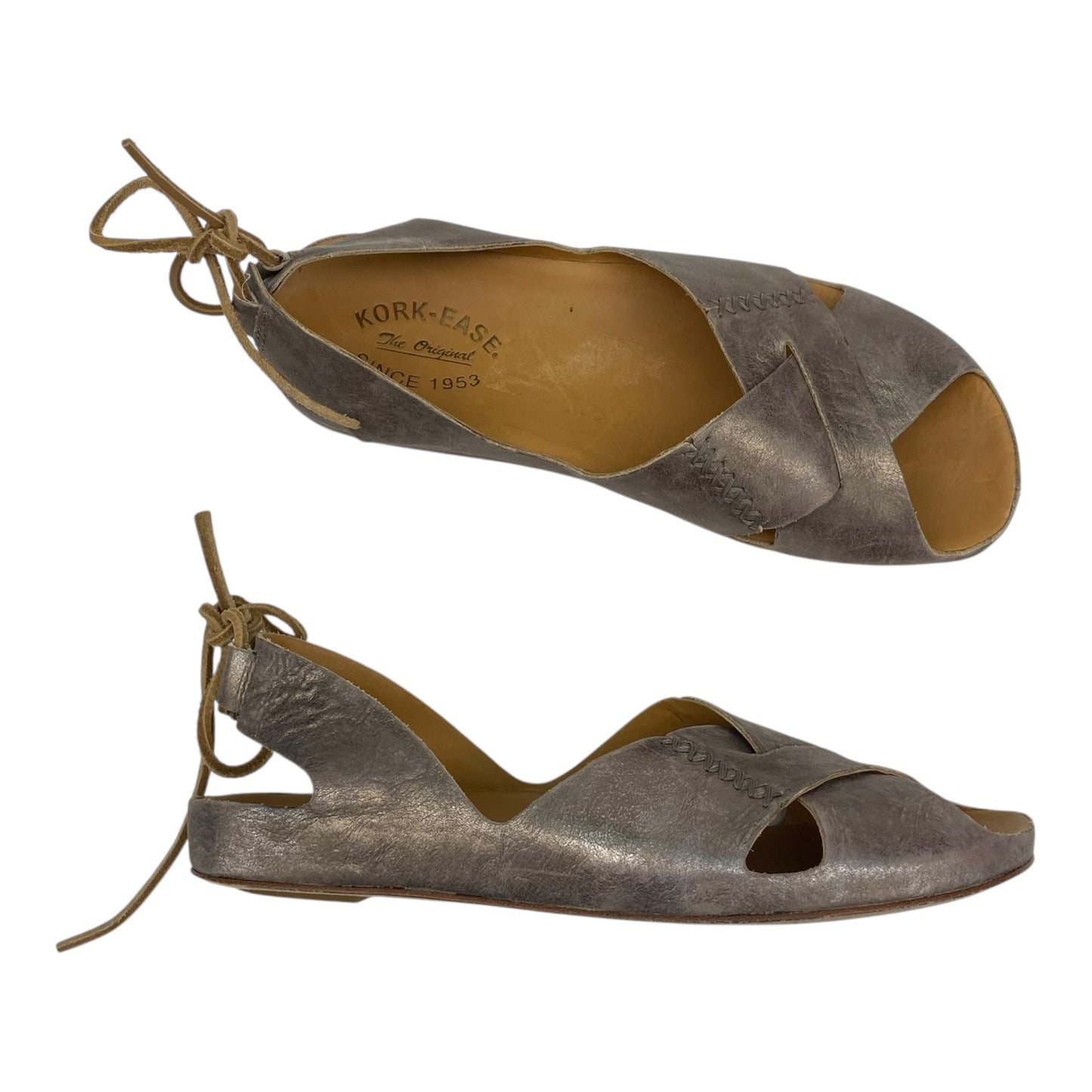 Sandals Flats By Kork Ease In Grey, Size:8