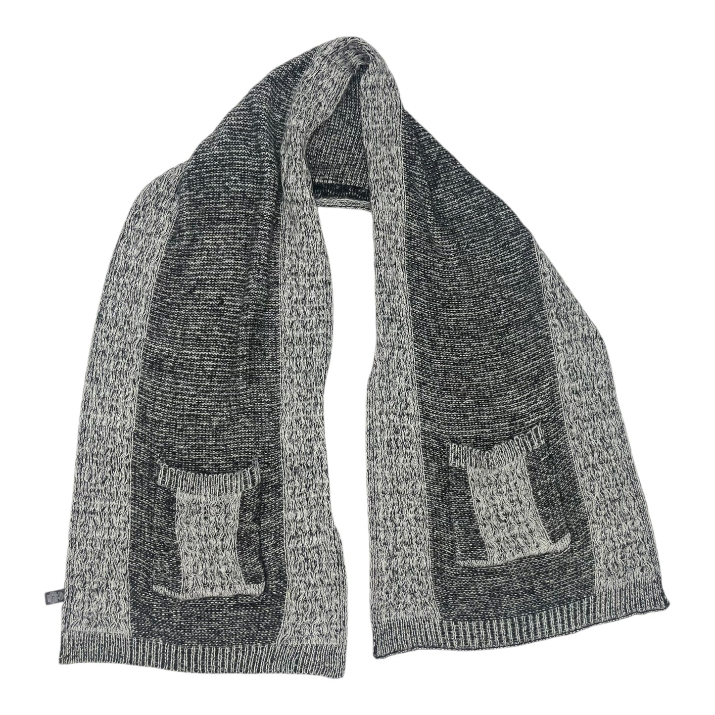 Scarf Winter By Clothes Mentor In Black & Grey