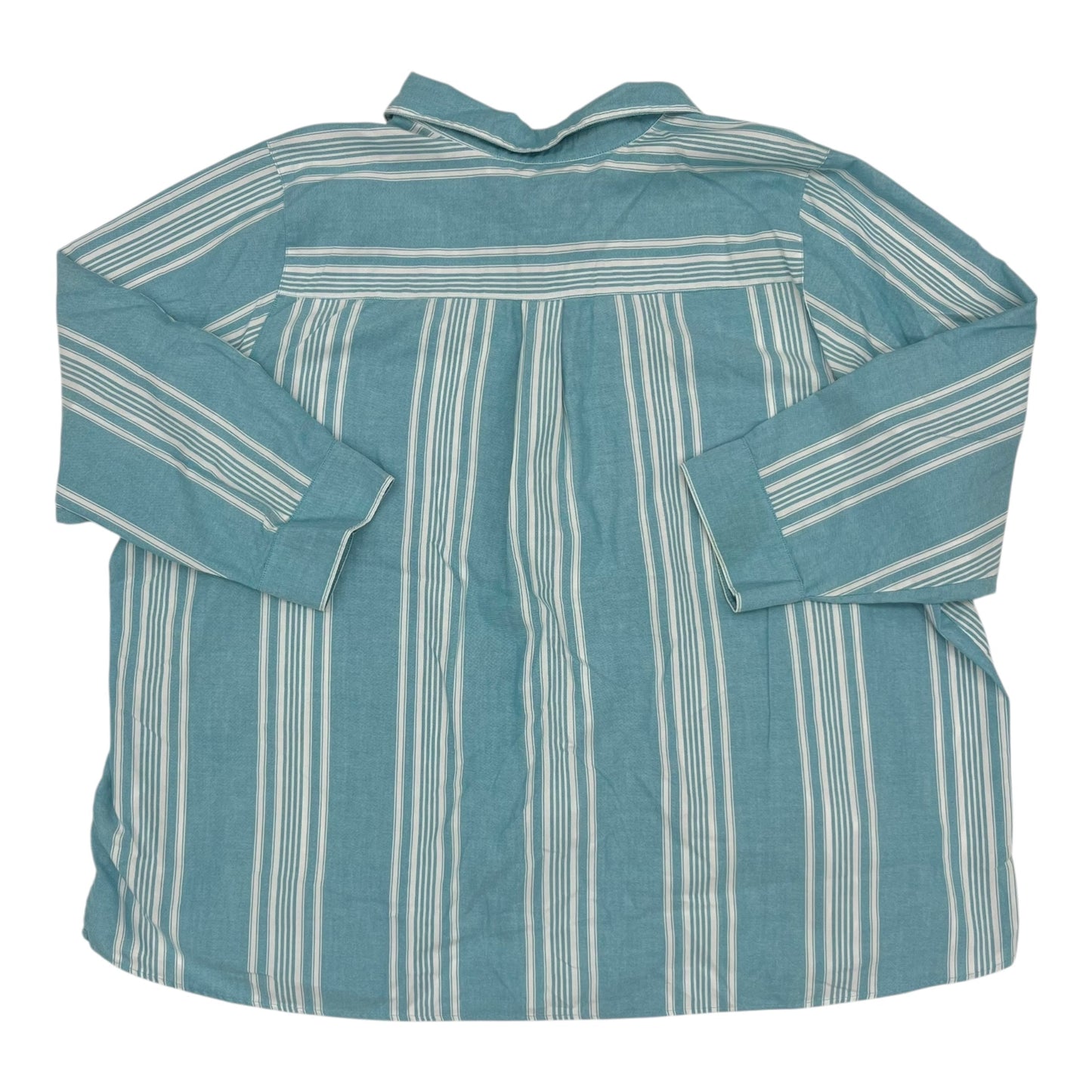 Blouse Ls By Woman Within In Blue, Size:4X