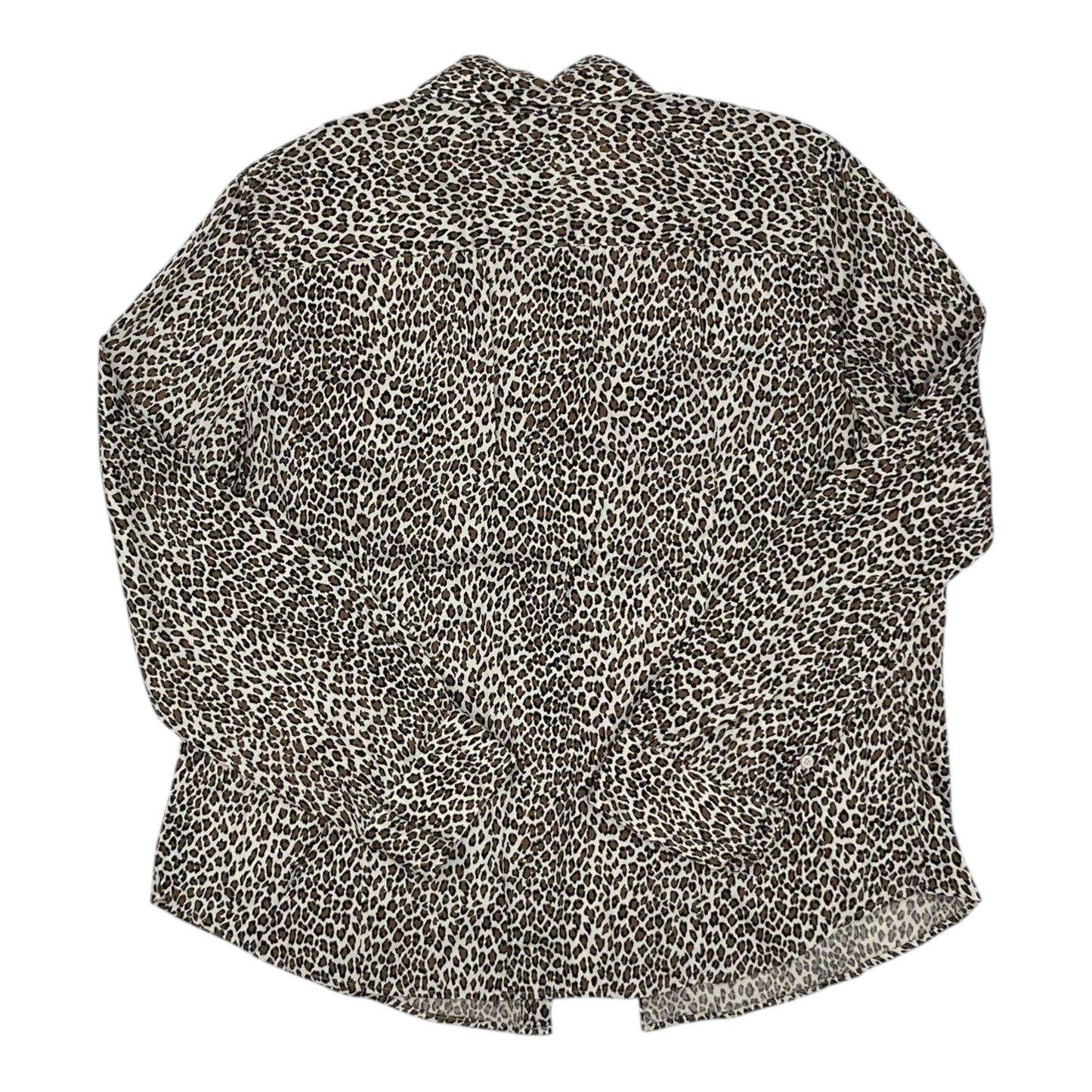 Blouse Ls By Talbots In Animal Print, Size:1X