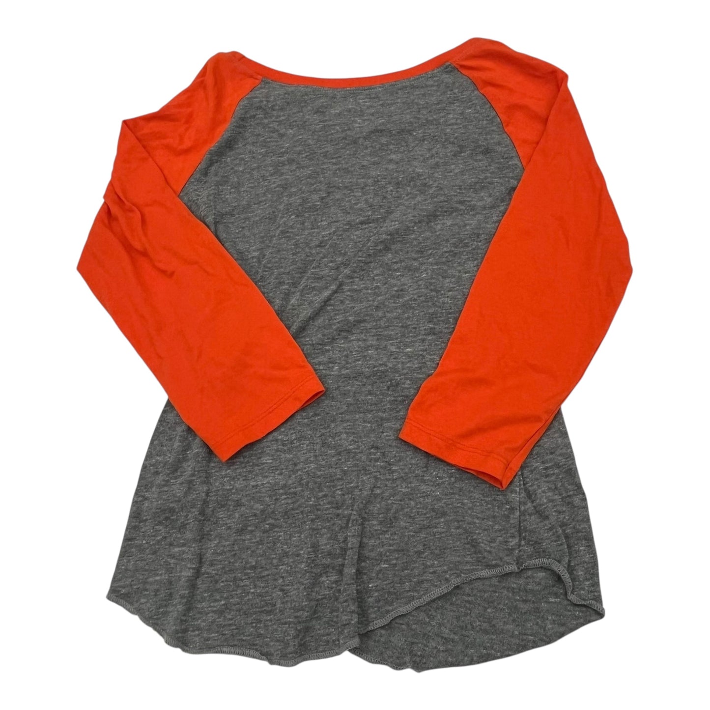 Athletic Top Ls Crewneck By Soffe In Grey & Orange, Size:M