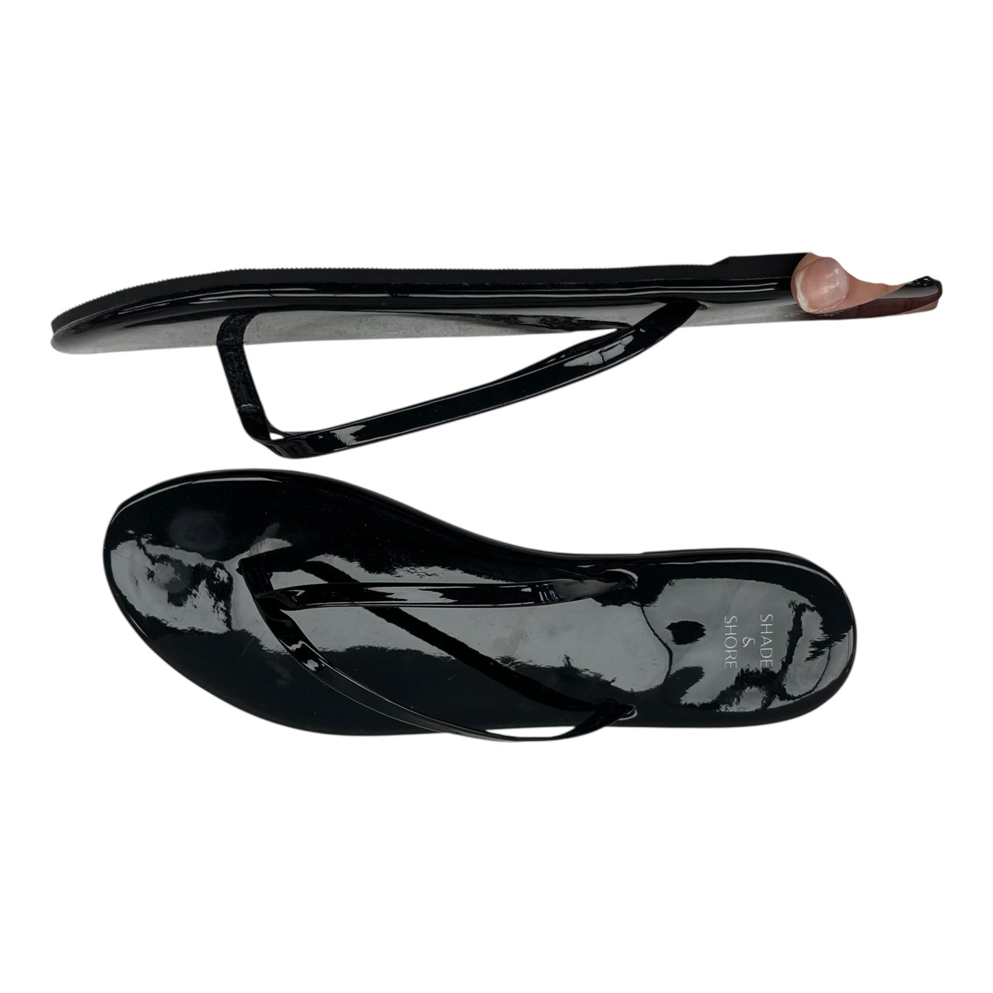 Sandals Flip Flops By Shade & Shore In Black, Size:11