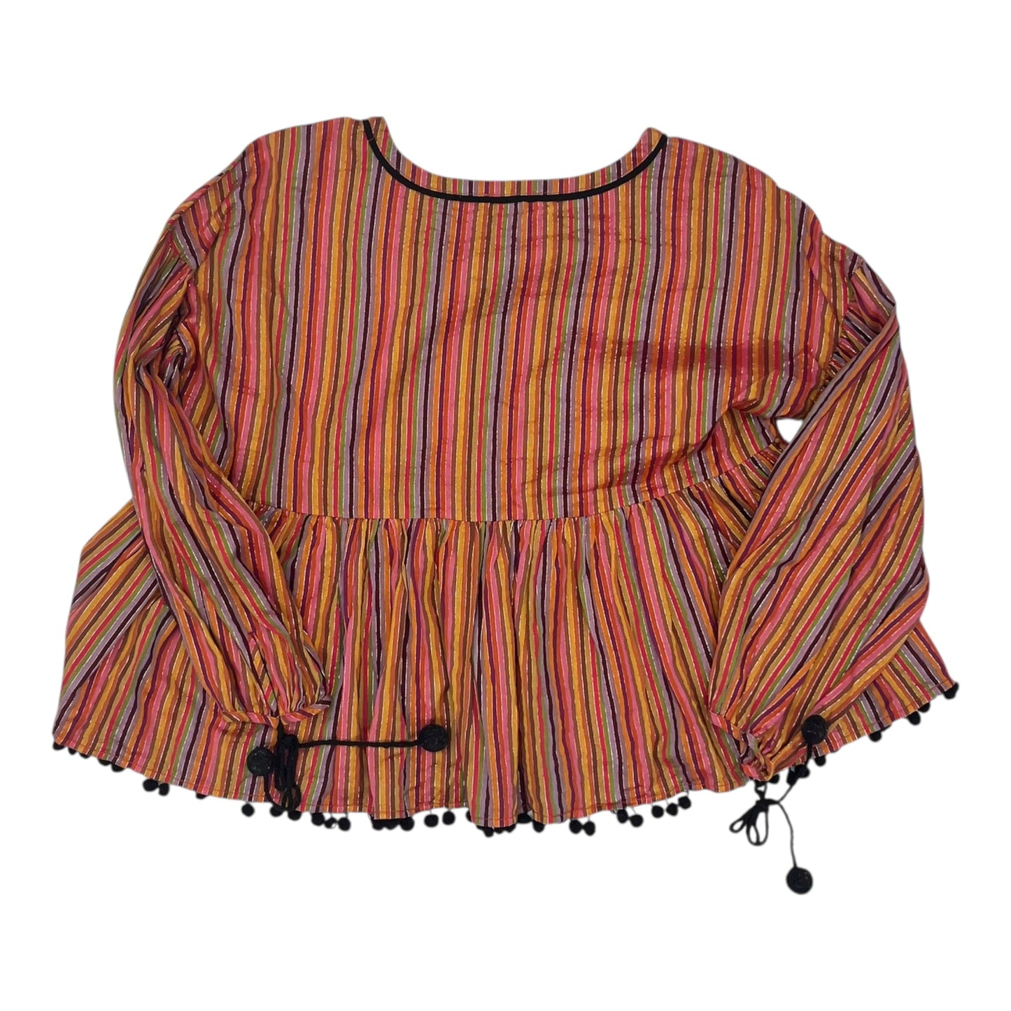 Blouse Ls By Amaryllis In Striped Pattern, Size:M
