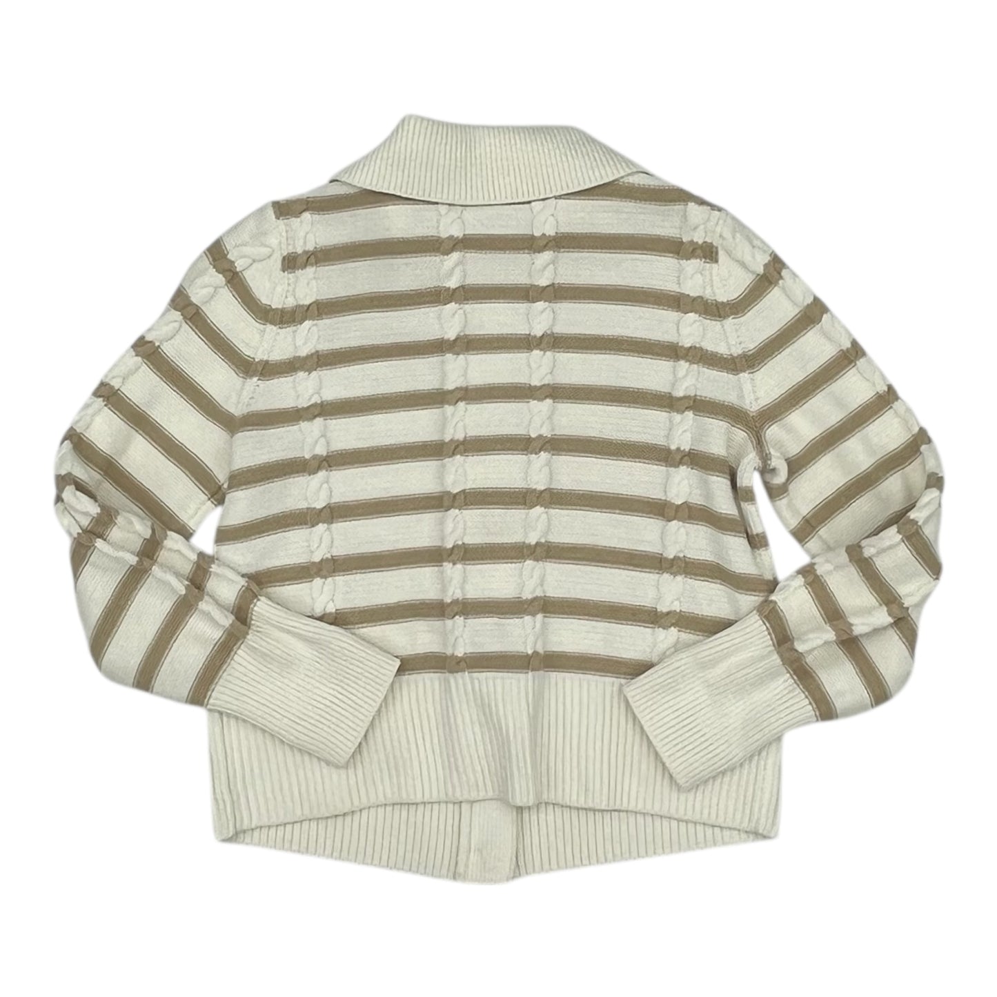 Sweater Cardigan By Talbots In Cream & Tan, Size:Mp