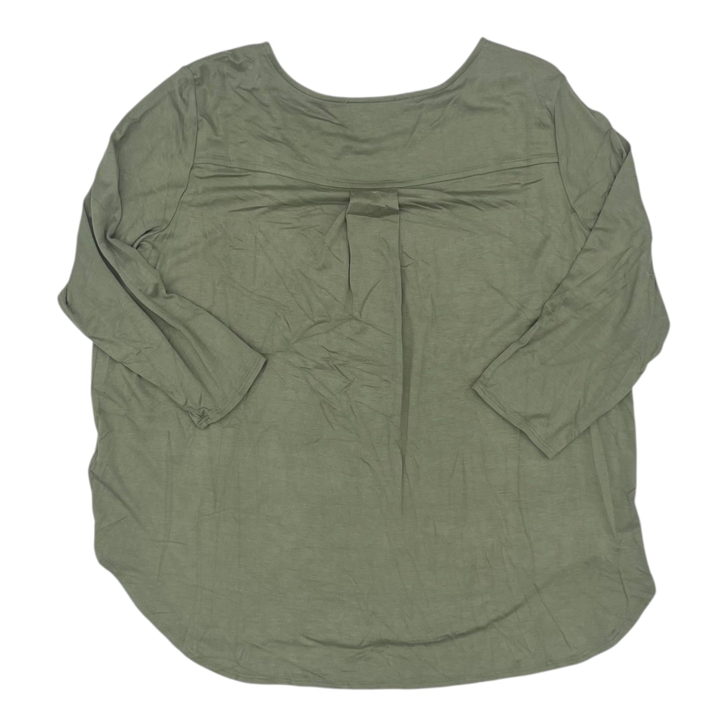 Top 3/4 Sleeve By Philosophy In Green, Size:1X