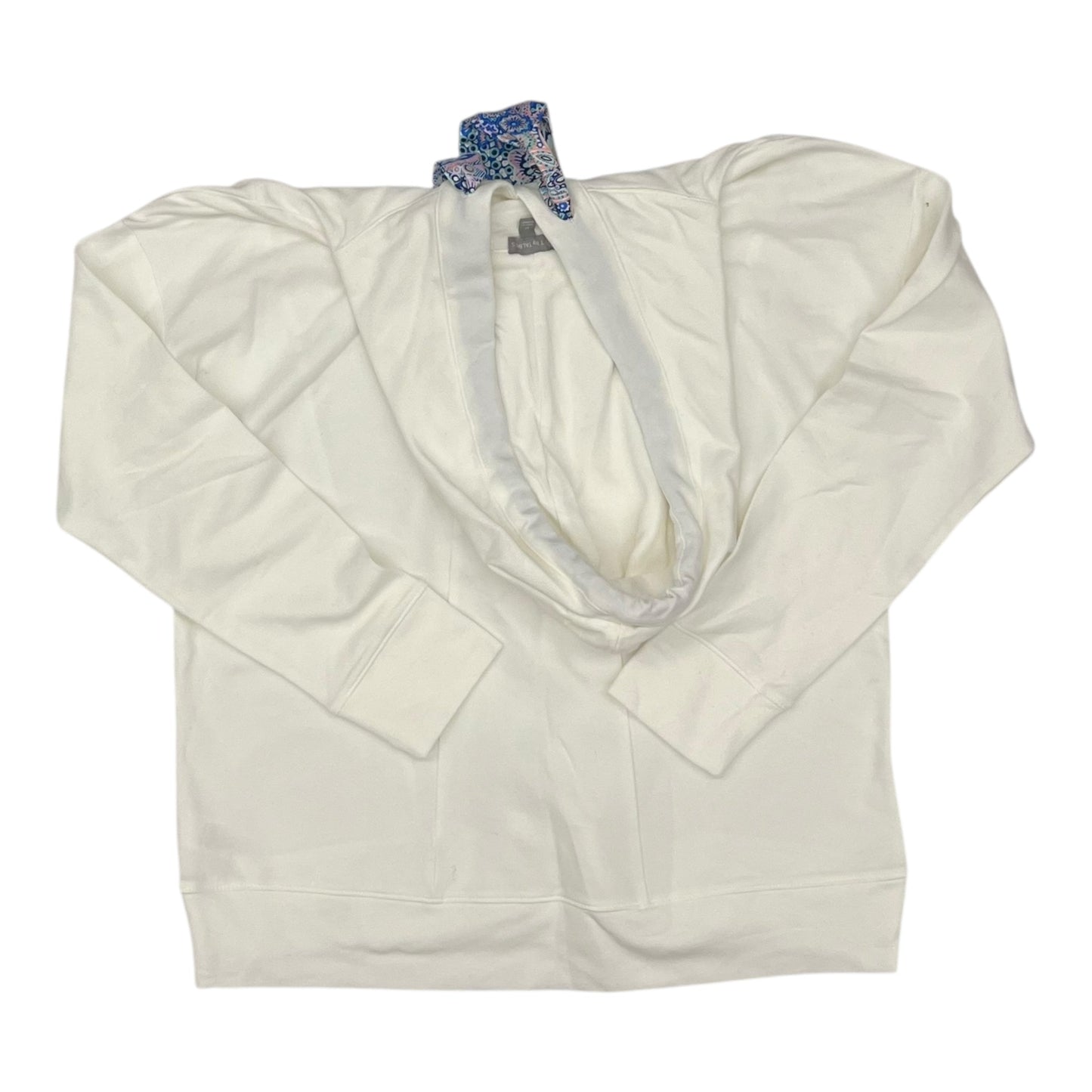 Sweatshirt Hoodie By Talbots In Cream, Size:M