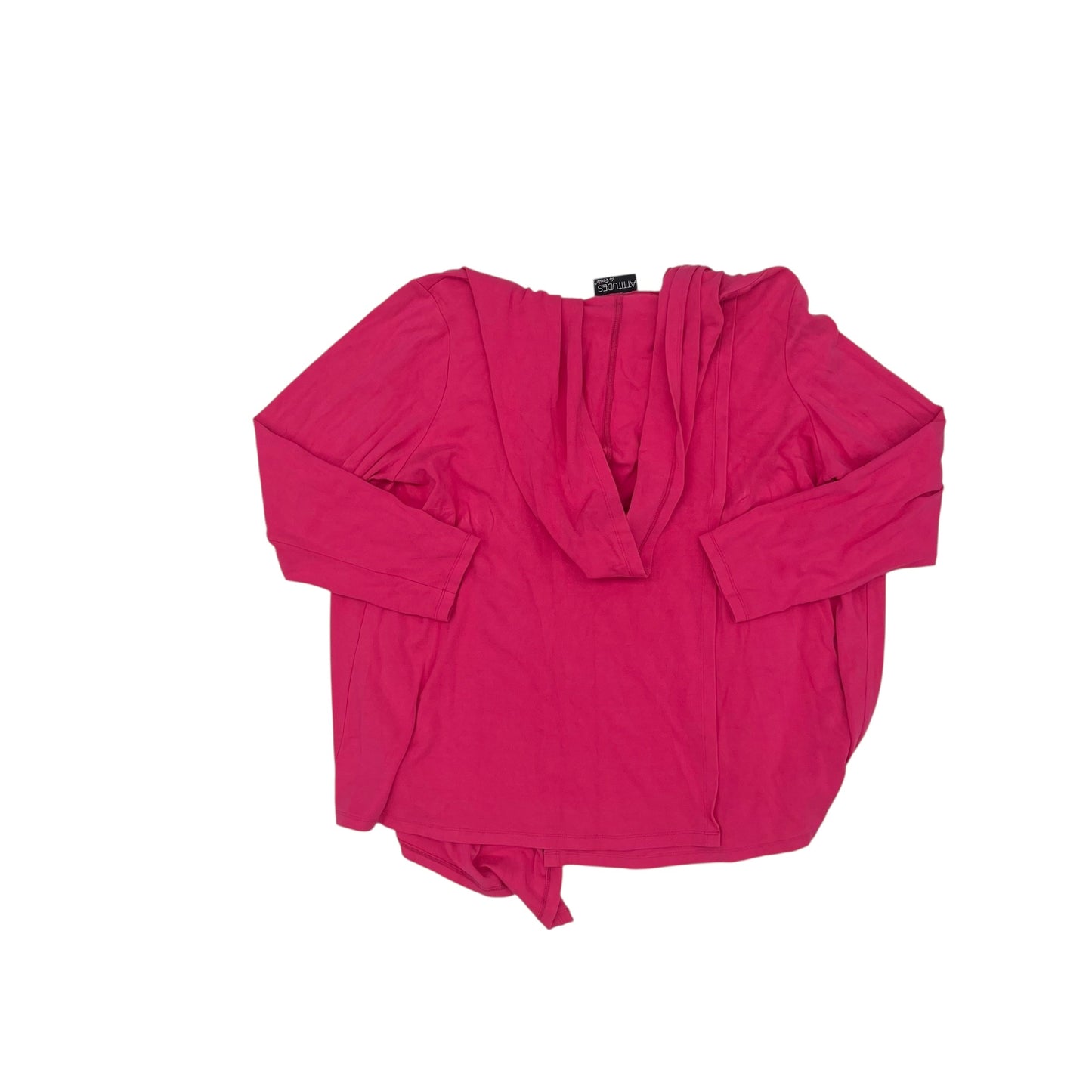 Cardigan By Attitude In Pink, Size:1X