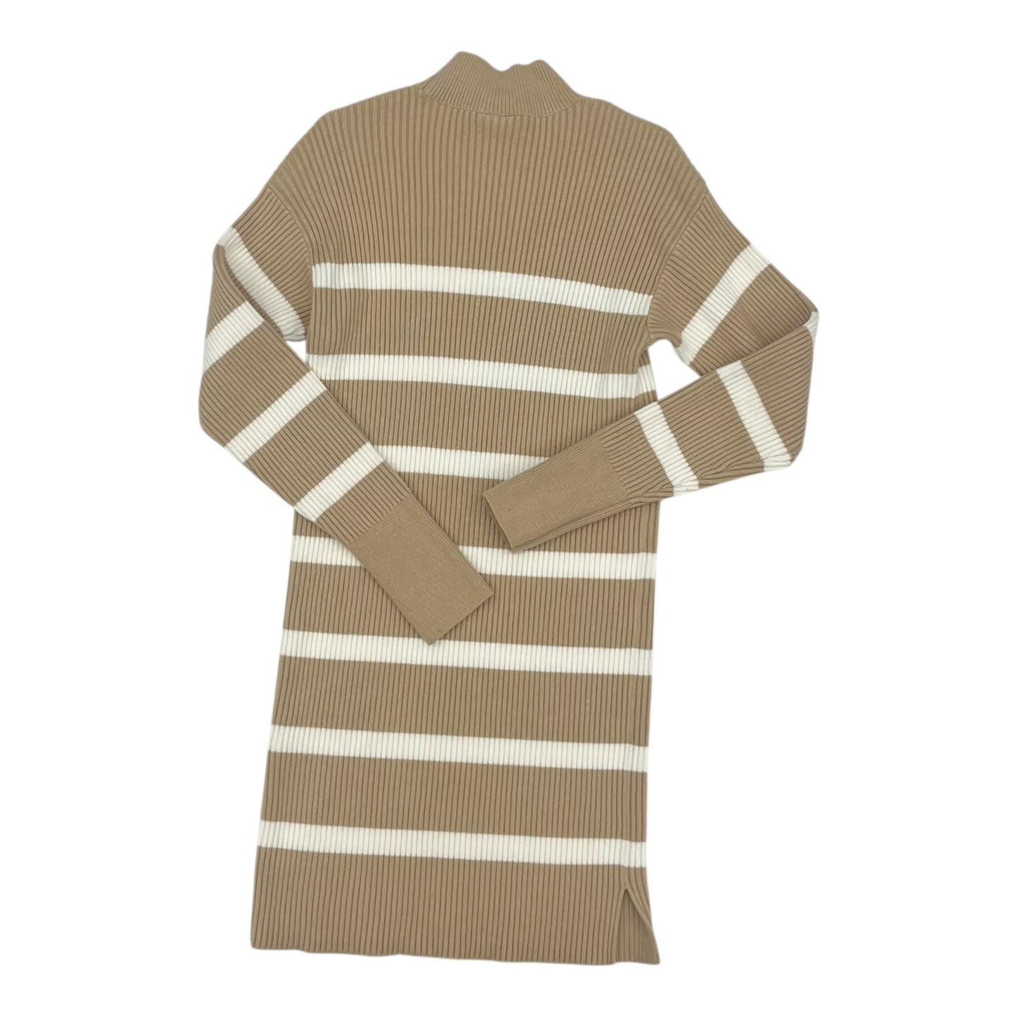 Dress Sweater By Abercrombie And Fitch In Tan & White, Size:Xs