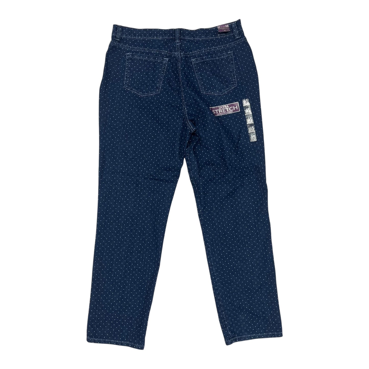 Jeans Straight By Gloria Vanderbilt In Blue Denim, Size:16