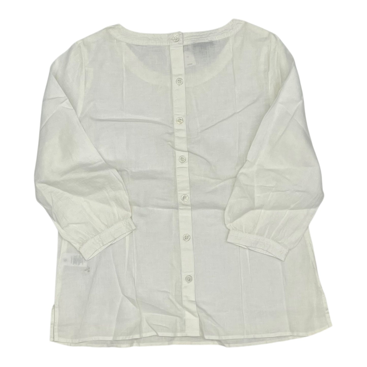 Blouse 3/4 Sleeve By Talbots In Cream, Size:M