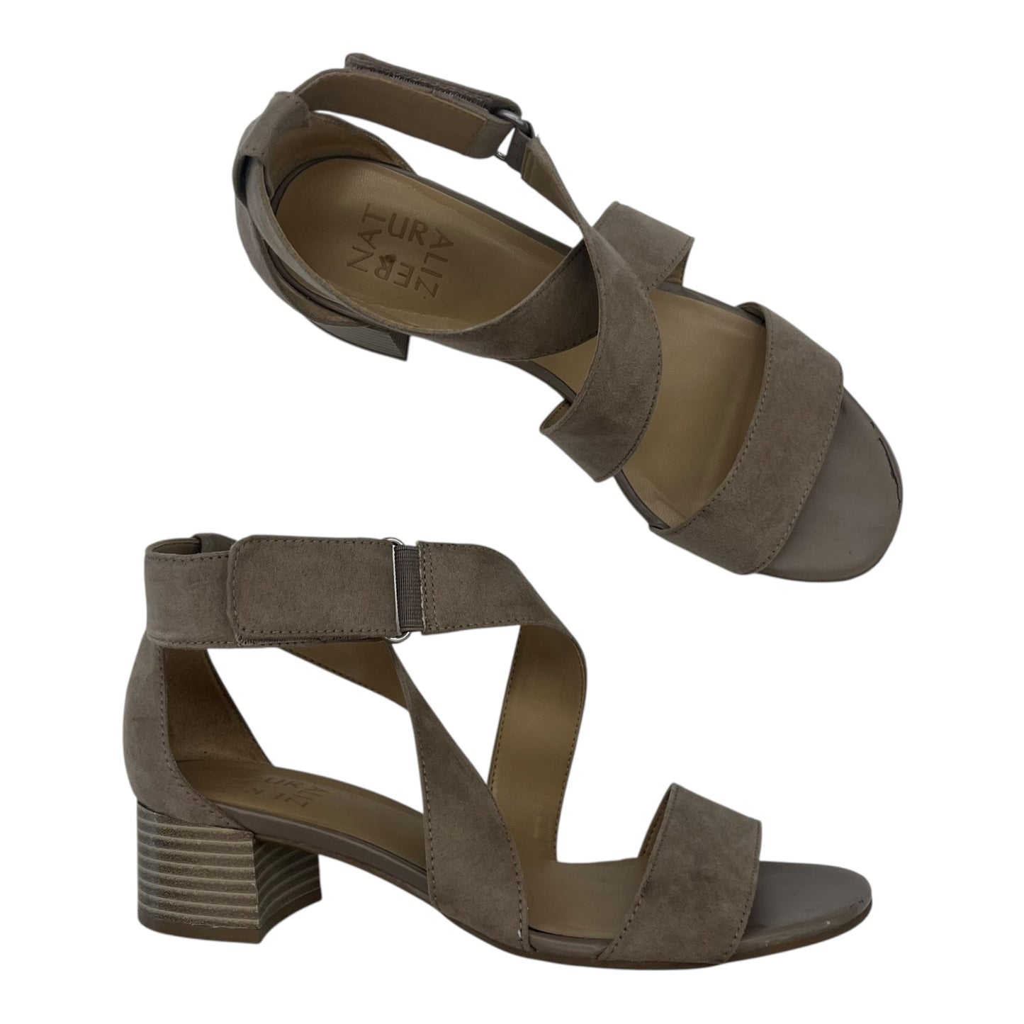 Sandals Heels Block By Naturalizer In Tan, Size:7.5