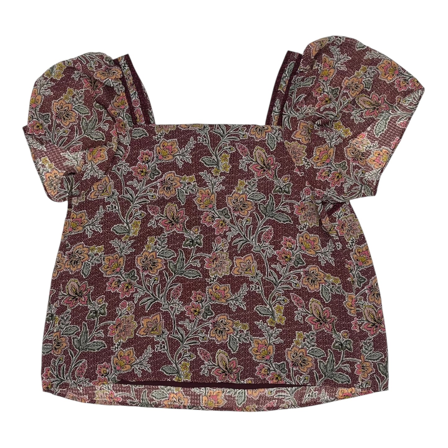 Blouse Ss By Loft In Red, Size:L