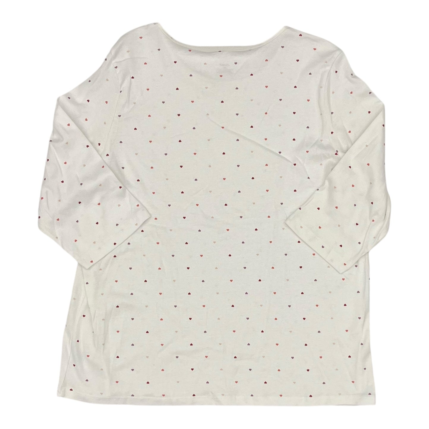 Top 3/4 Sleeve By Cj Banks In White, Size:2X