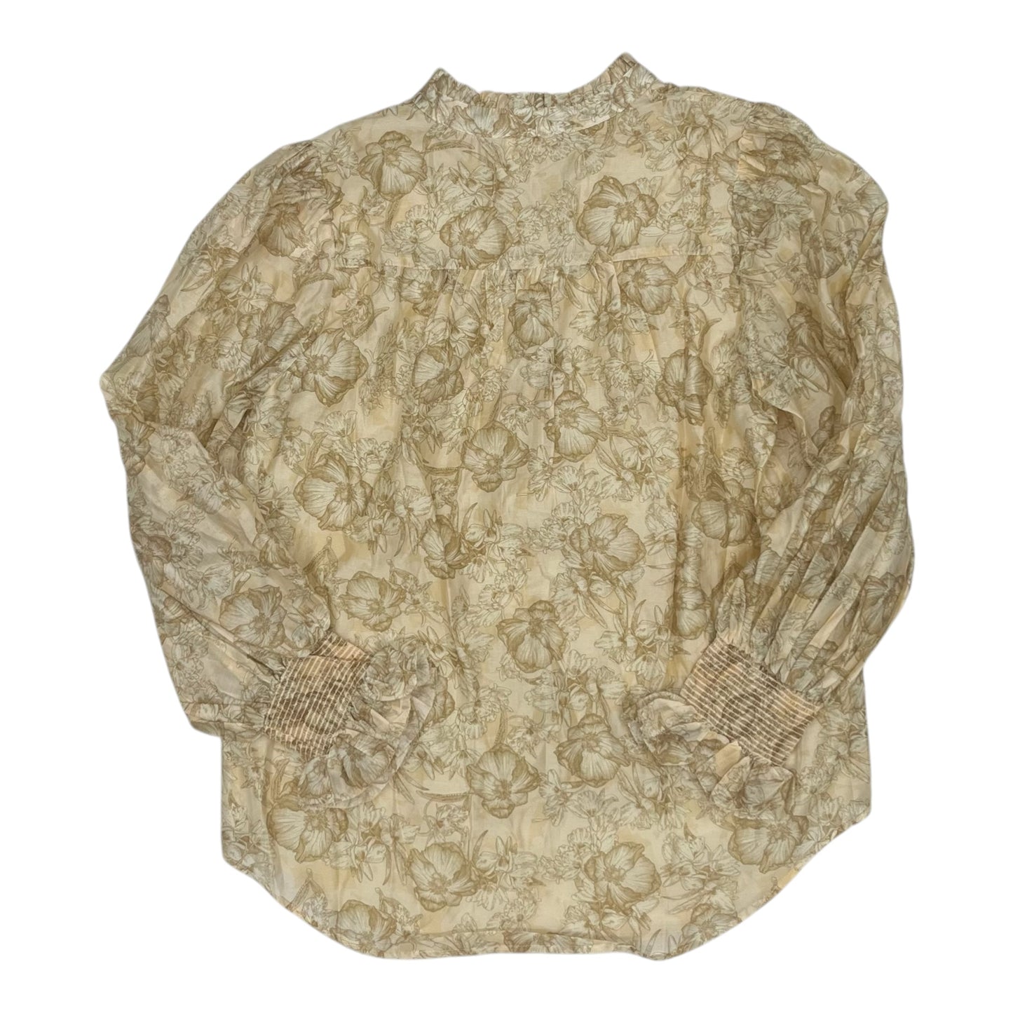 Blouse Ls By Fate In Tan, Size:M