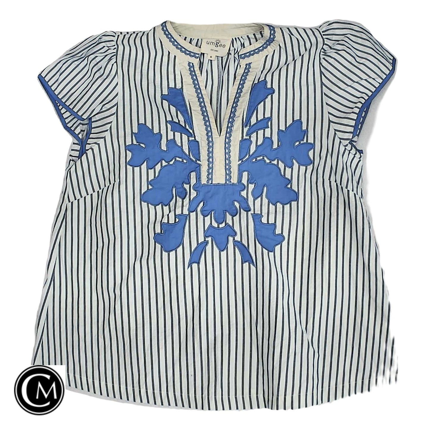 Blouse Sleeveless By Umgee In Blue & White, Size: S