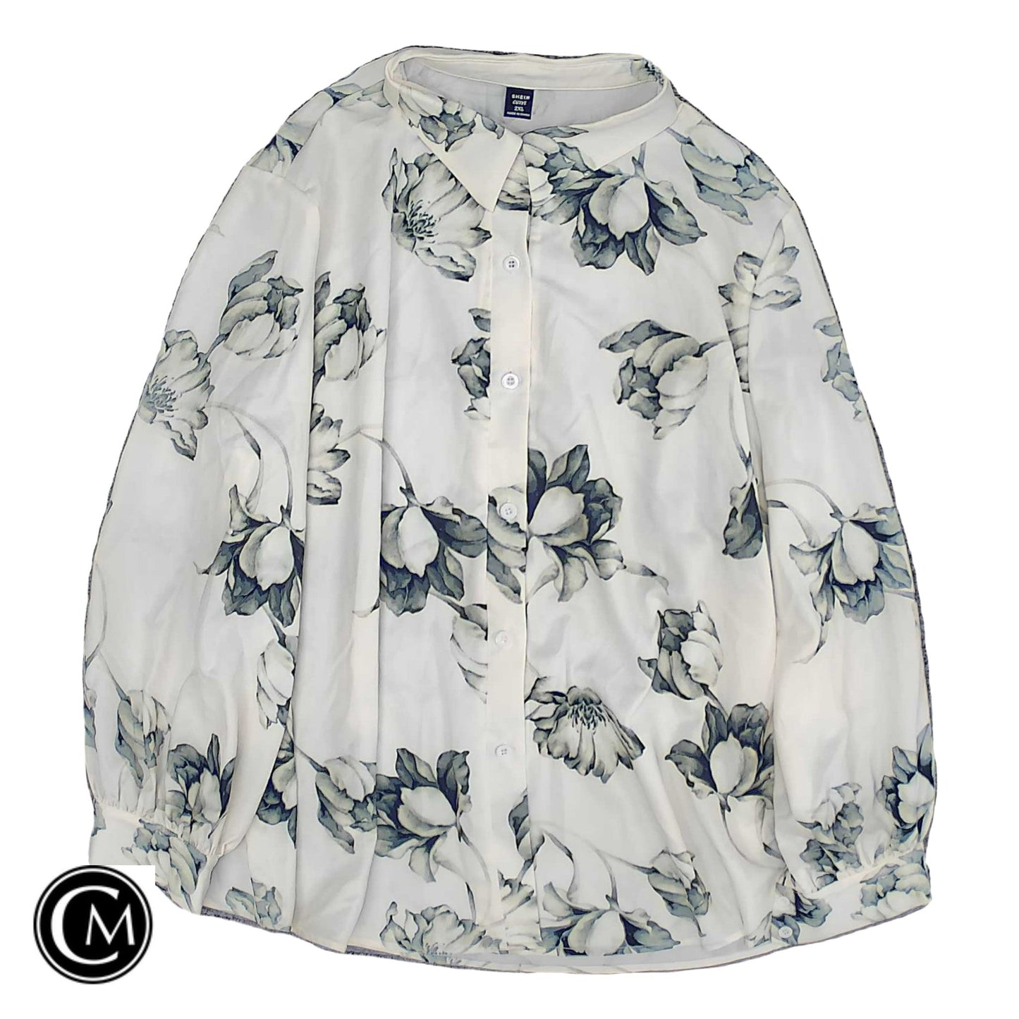 Blouse Ls By Shein In Floral Print, Size: 2x