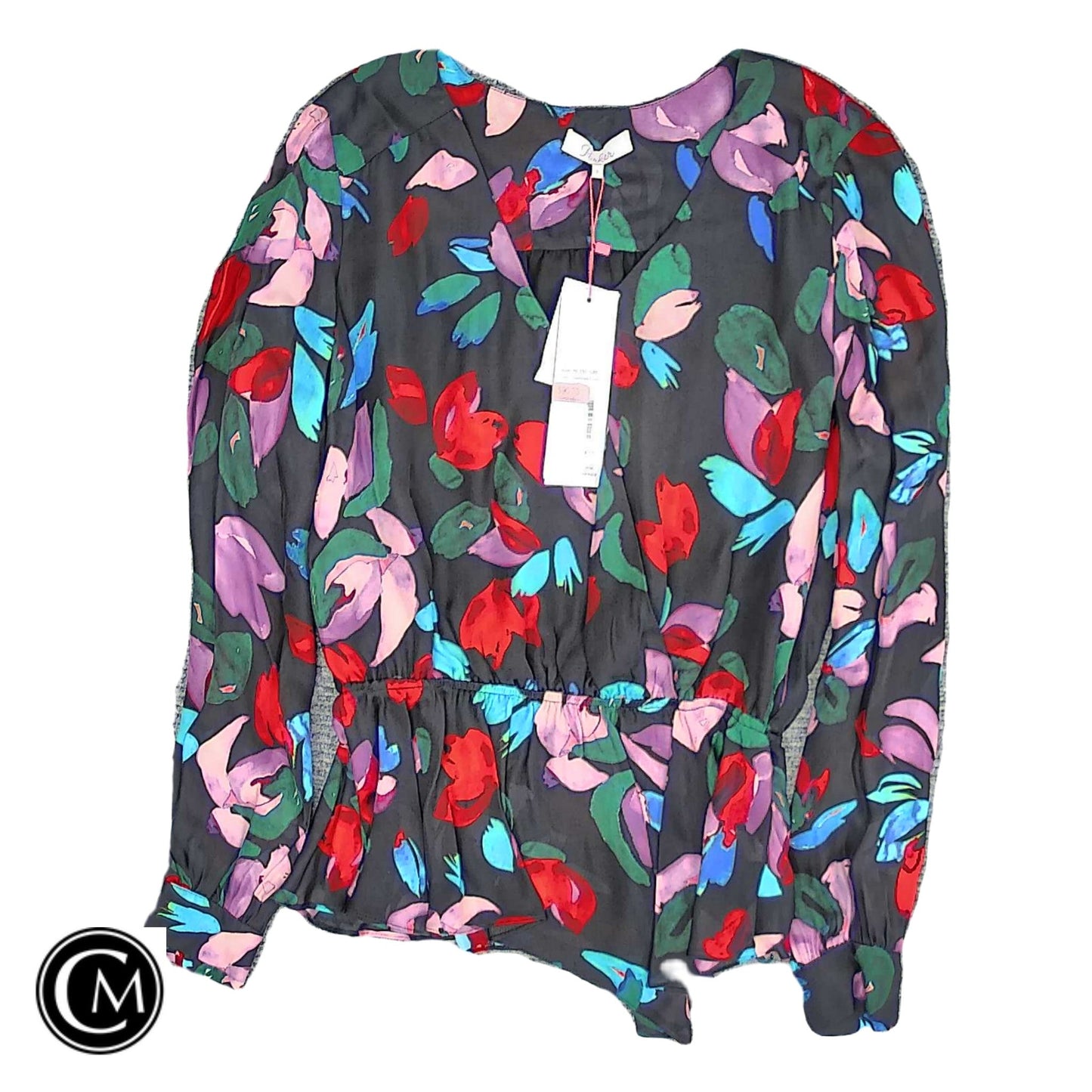 Blouse Ls By Parker In Black & Red, Size: S