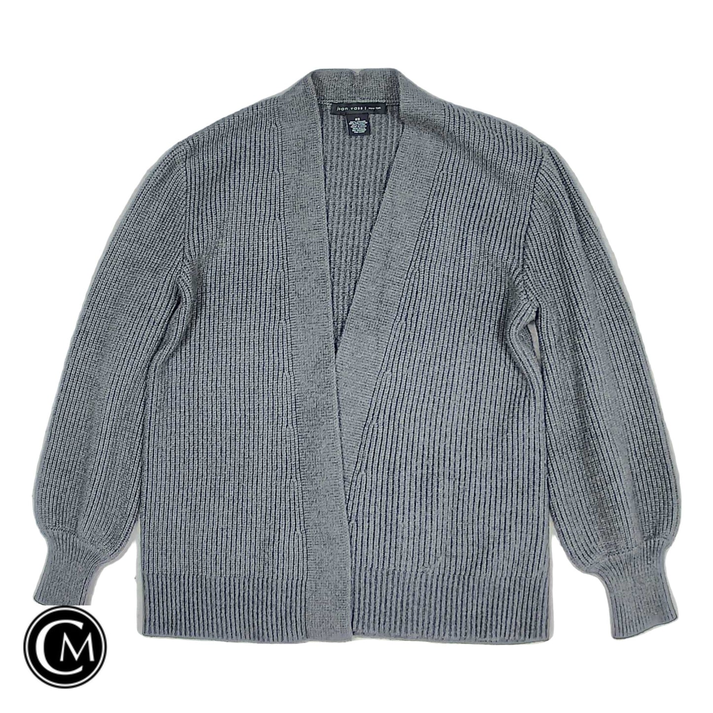 Sweater Cardigan By Joan Vass In Grey, Size: Xs