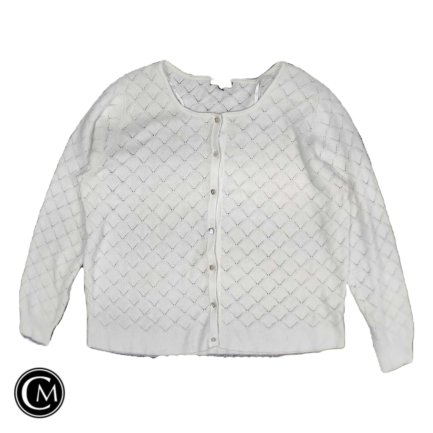 Cardigan By Clothes Mentor In White, Size: 2x image 1