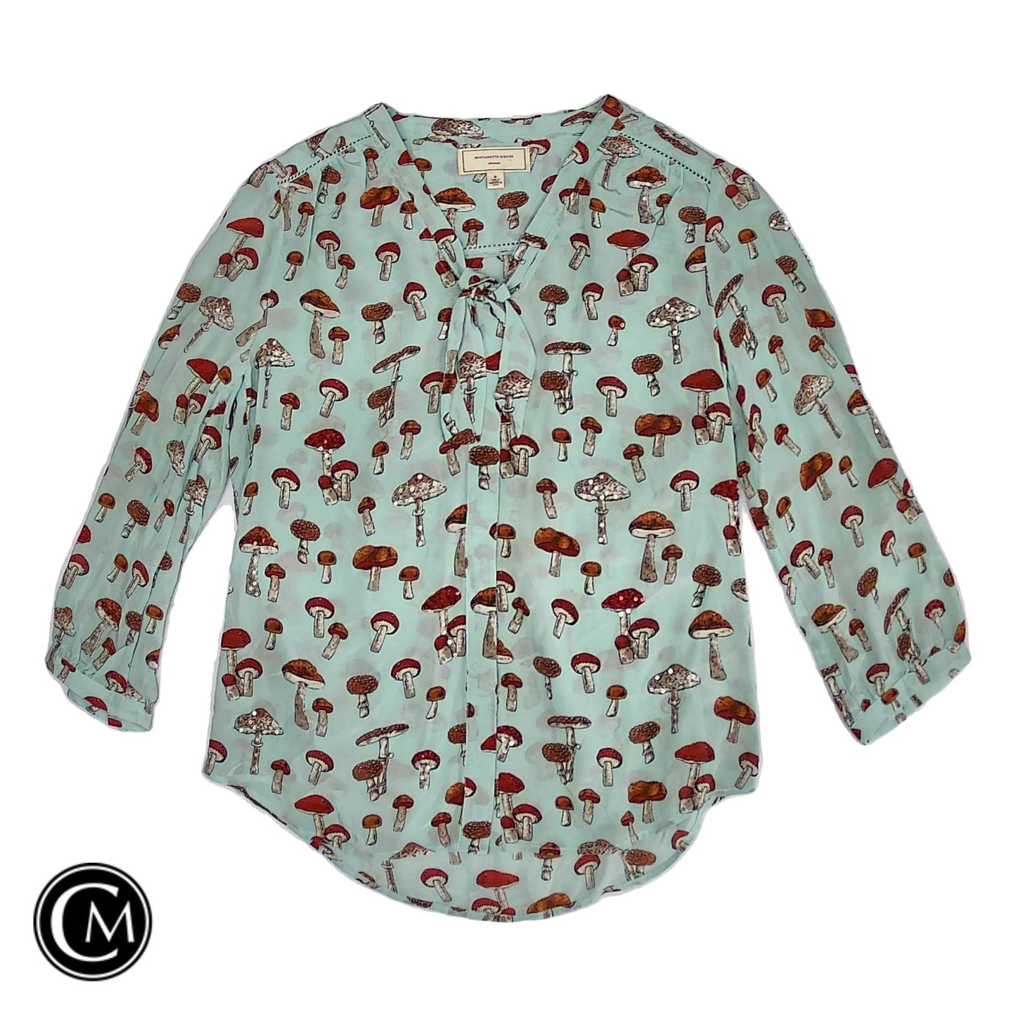 Blouse 3/4 Sleeve By Moulinette Soeurs In Blue & Red, Size: 6 image 1