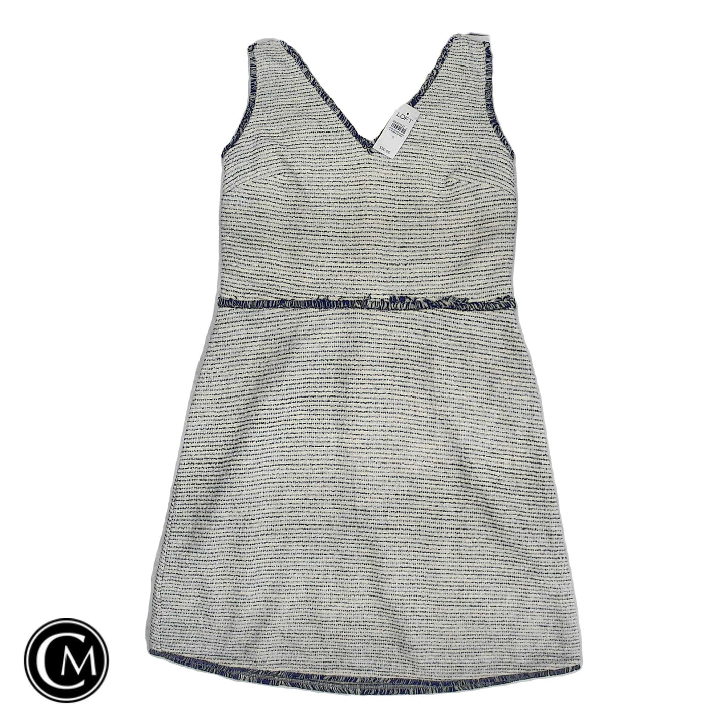 Dress Casual Short By Loft In Blue & White, Size: 0