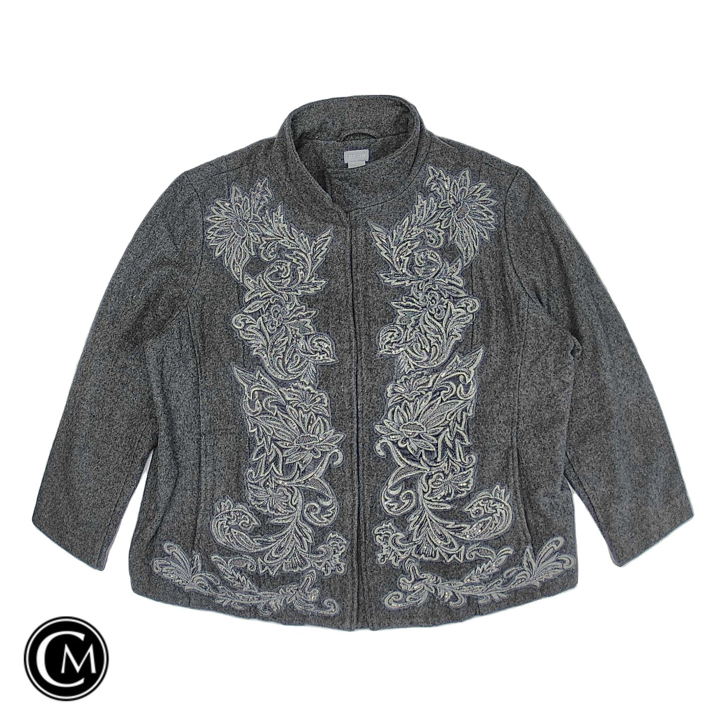 Jacket Other By Chicos In Grey, Size: Xxl
