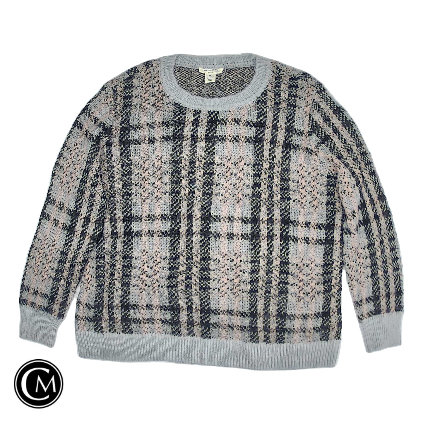 Sweater By West Bound In Grey & Pink, Size: Lp