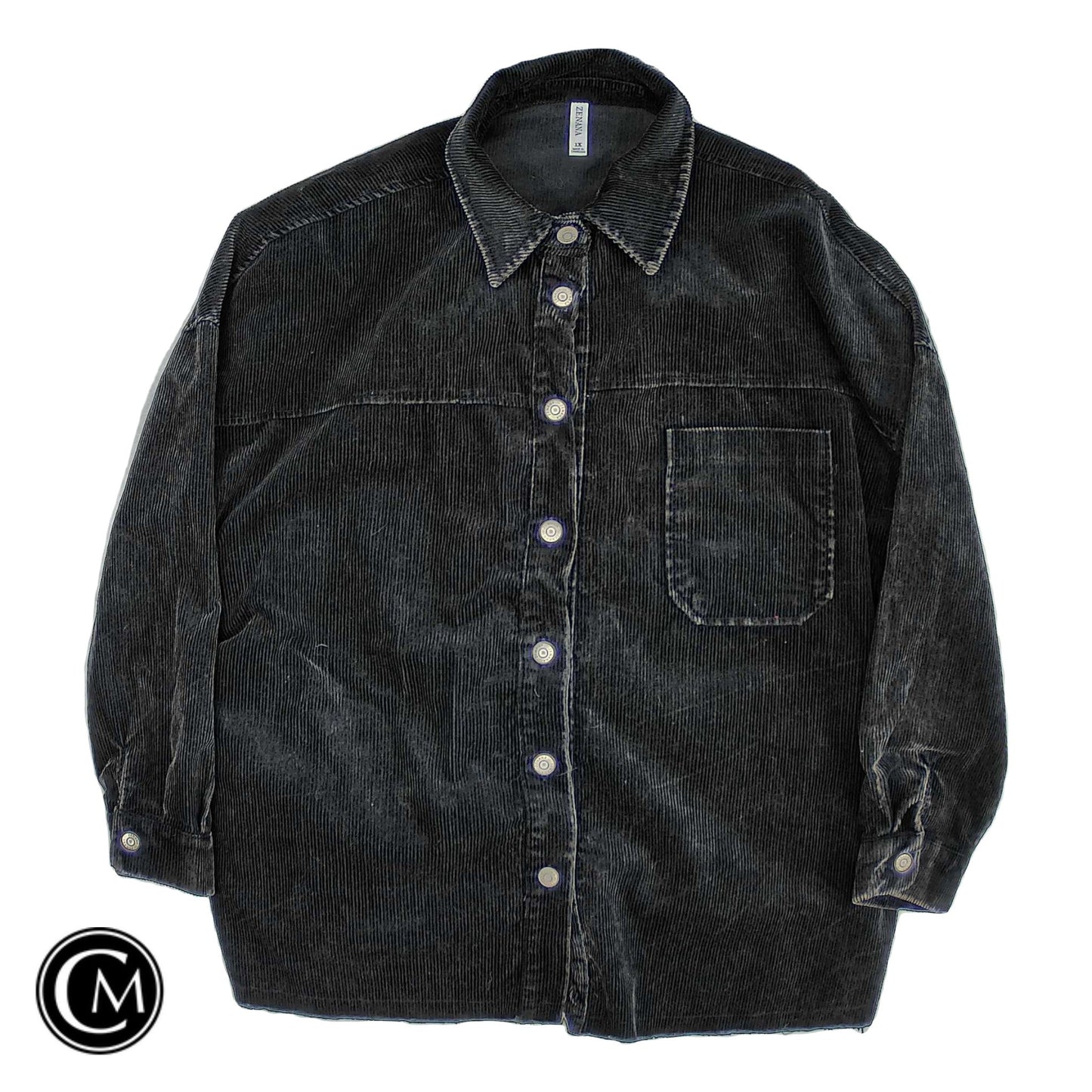 Jacket Shirt By Zenana In Black, Size: 1x