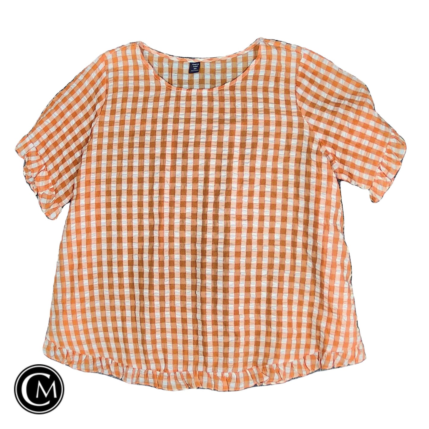 Top Ss By Shein In Orange & White, Size: 3x