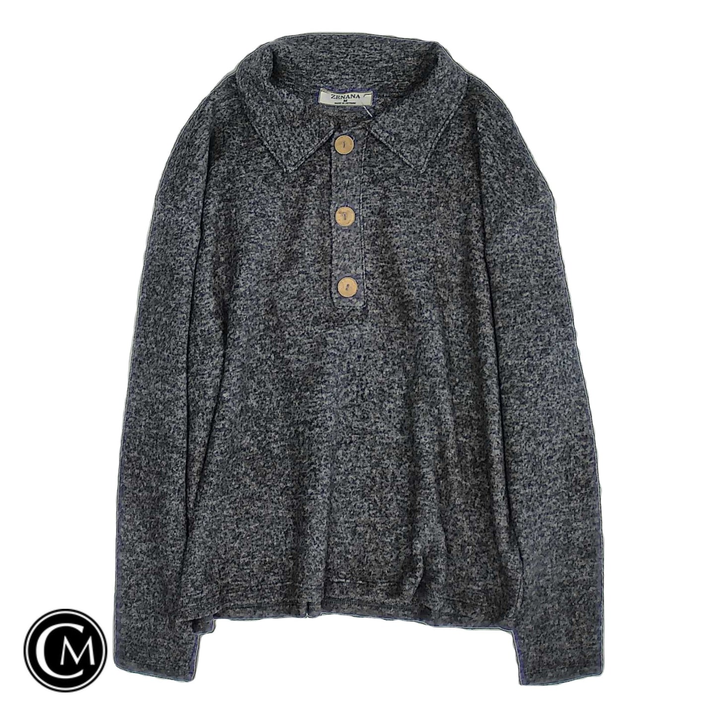 Sweater By Zenana In Grey, Size: M