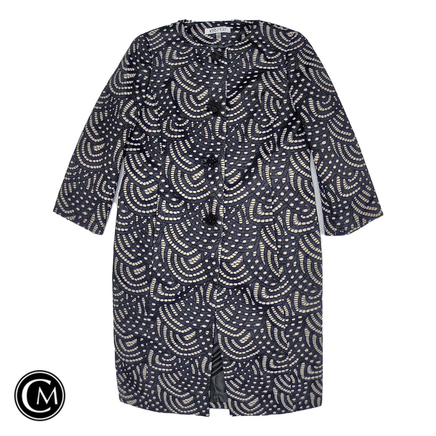 Coat Other By Kasper In Black & Cream, Size: 6
