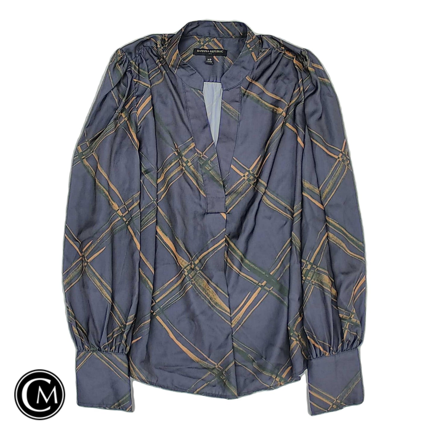 Blouse Ls By Banana Republic In Grey, Size: Xs